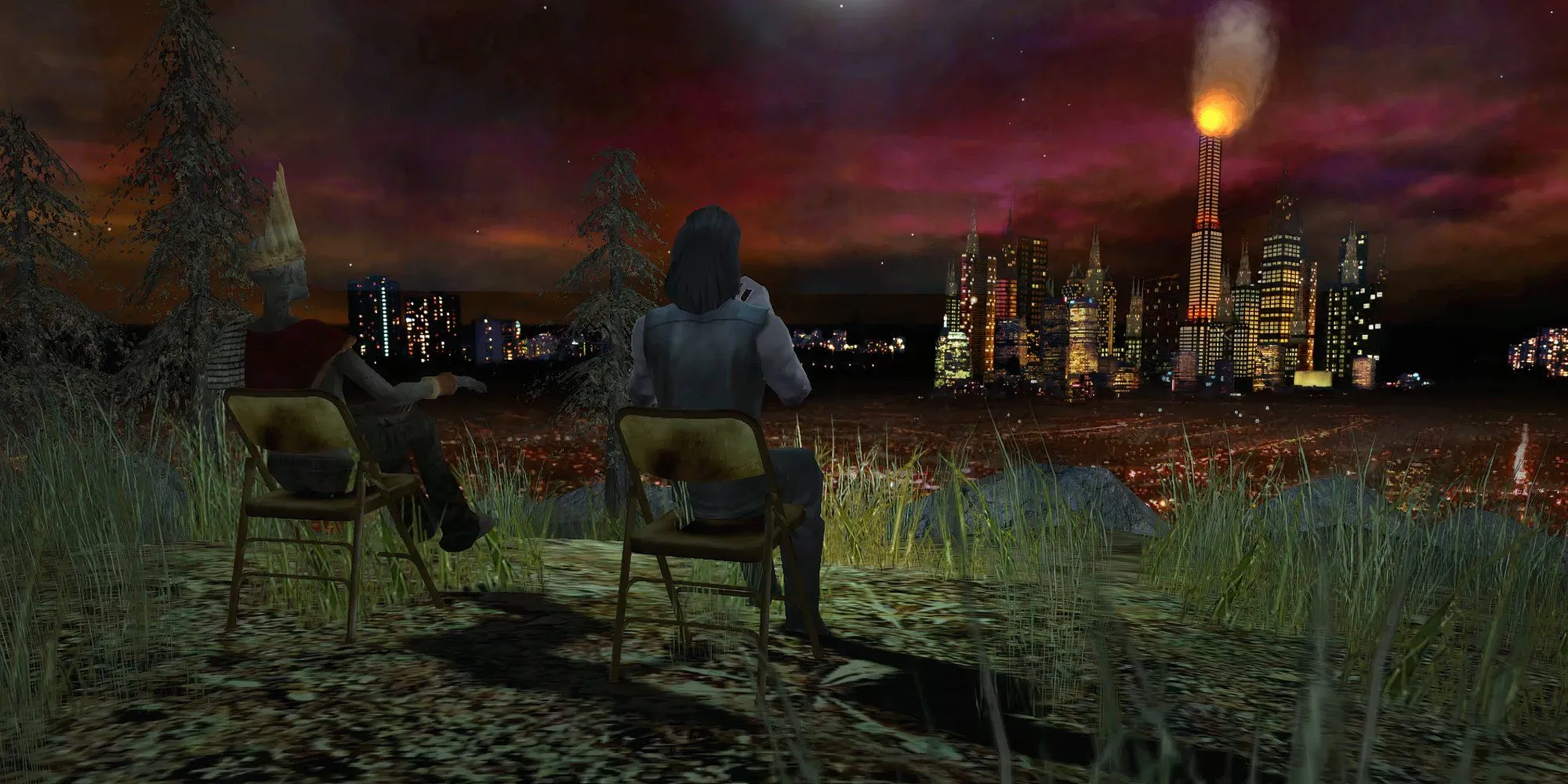 Một cảnh cháy nổ dữ dội kết thúc một nhiệm vụ trong Vampire The Masquerade Bloodlines tại LA