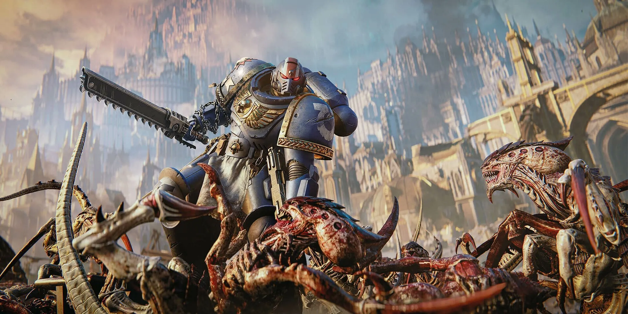 Một cảnh chiến đấu ác liệt với lũ Tyranid trong Space Marine 2, hứa hẹn những trận chiến còn khốc liệt hơn trong Space Marine 3