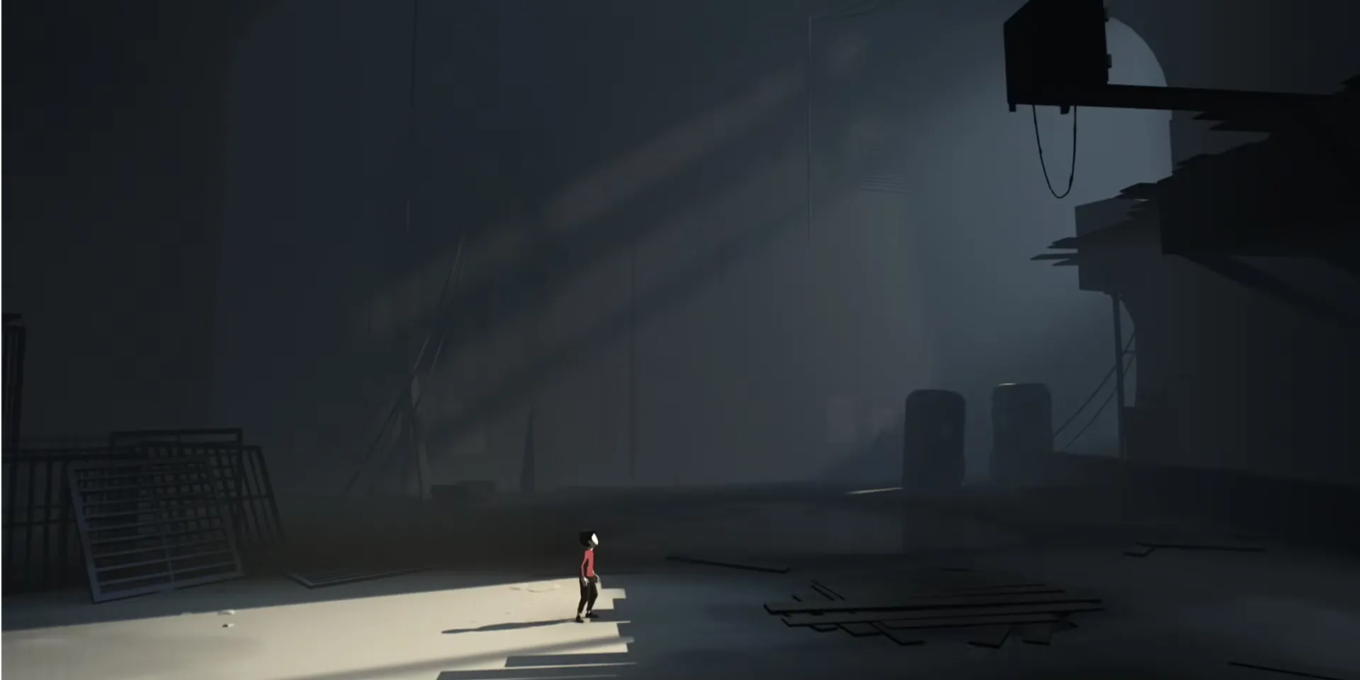 Một cảnh gameplay trong INSIDE, game platformer giải đố