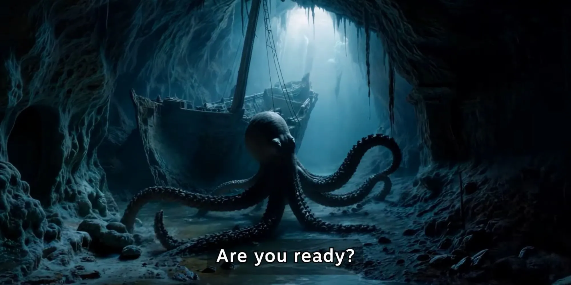 Một con bạch tuộc được tạo bởi AI từ trailer Ark: Aquatica