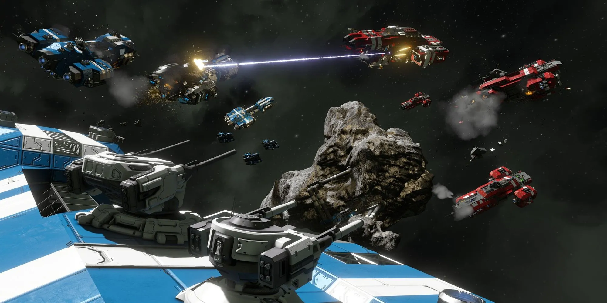 Một công trình không gian phức tạp được xây dựng trong game Space Engineers