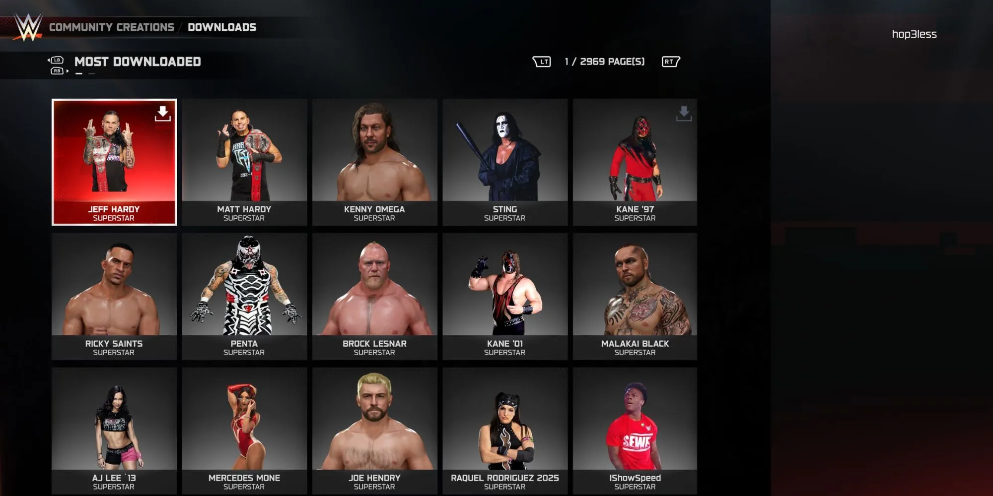 Một siêu sao tùy chỉnh WWE 2K25 do cộng đồng tạo ra đang thi đấu trên võ đài