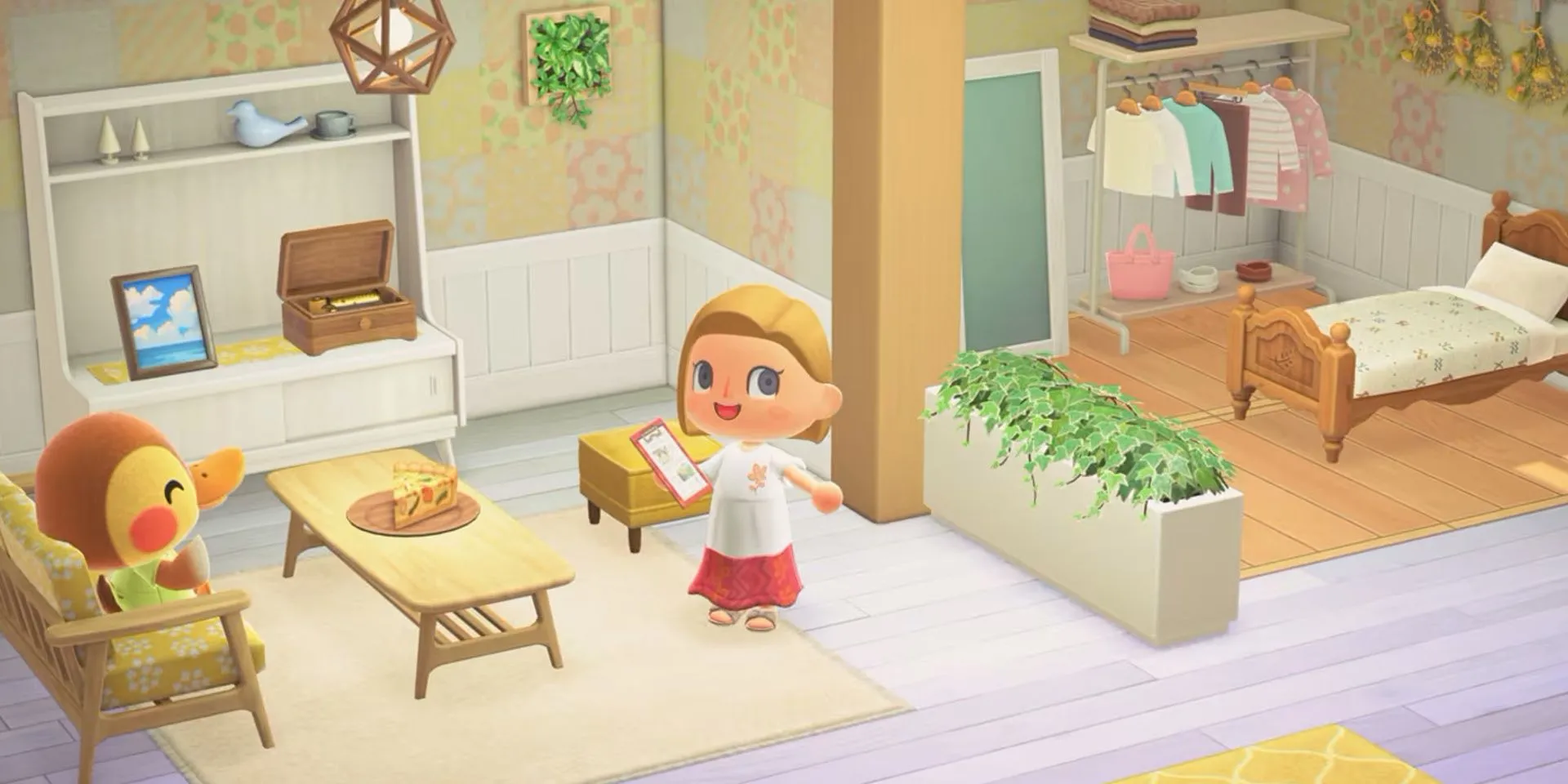 Người chơi đang thiết kế nội thất một căn phòng trong Animal Crossing New Horizons