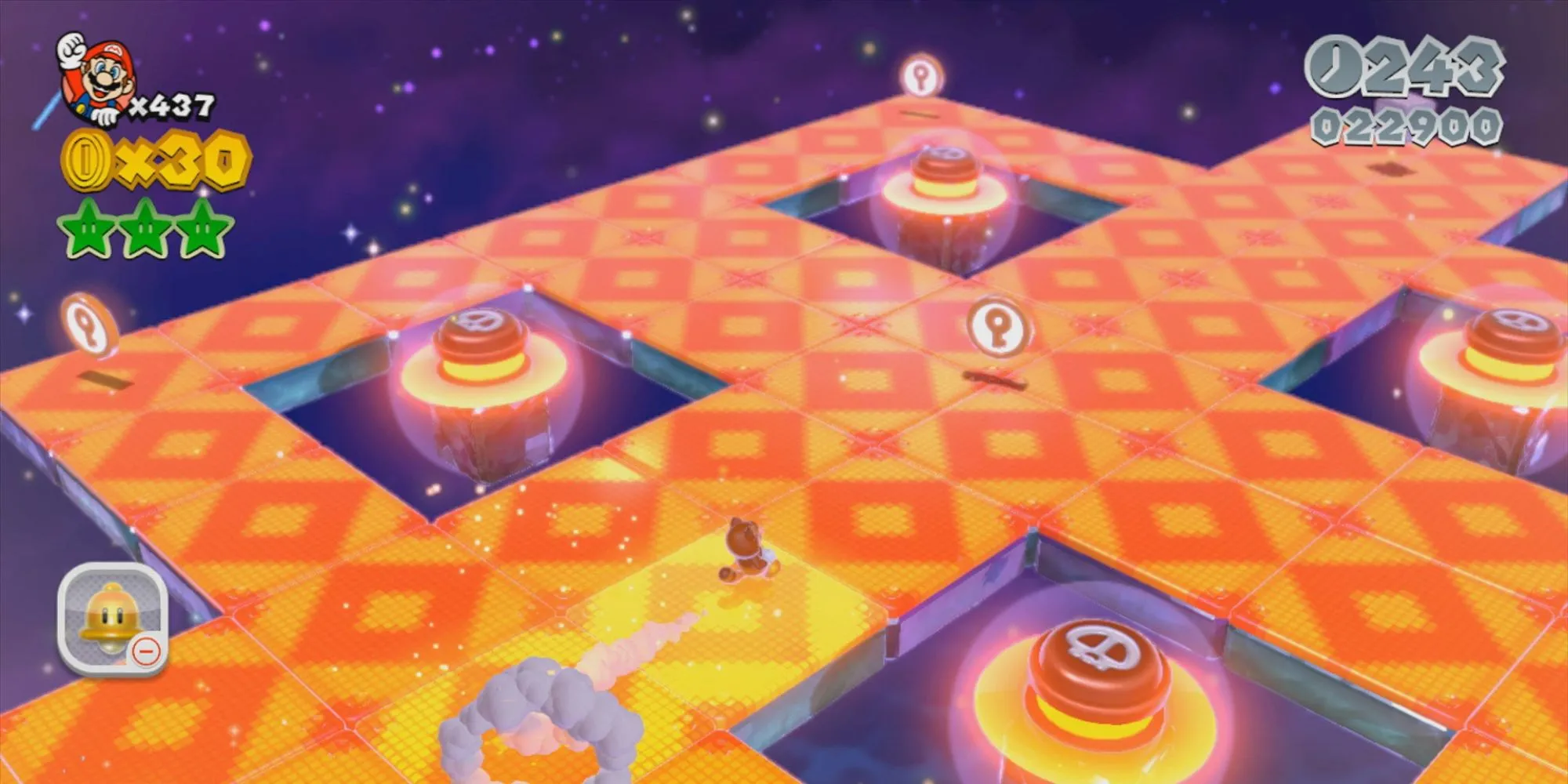 Nhân vật Mario và bạn bè trong một màn chơi của Super Mario 3D World