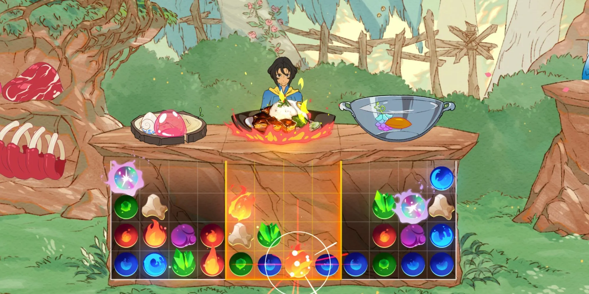 Nhân vật Mina Han trong Battle Chef Brigade săn bắt quái vật để lấy nguyên liệu cho các món ăn thi đấu