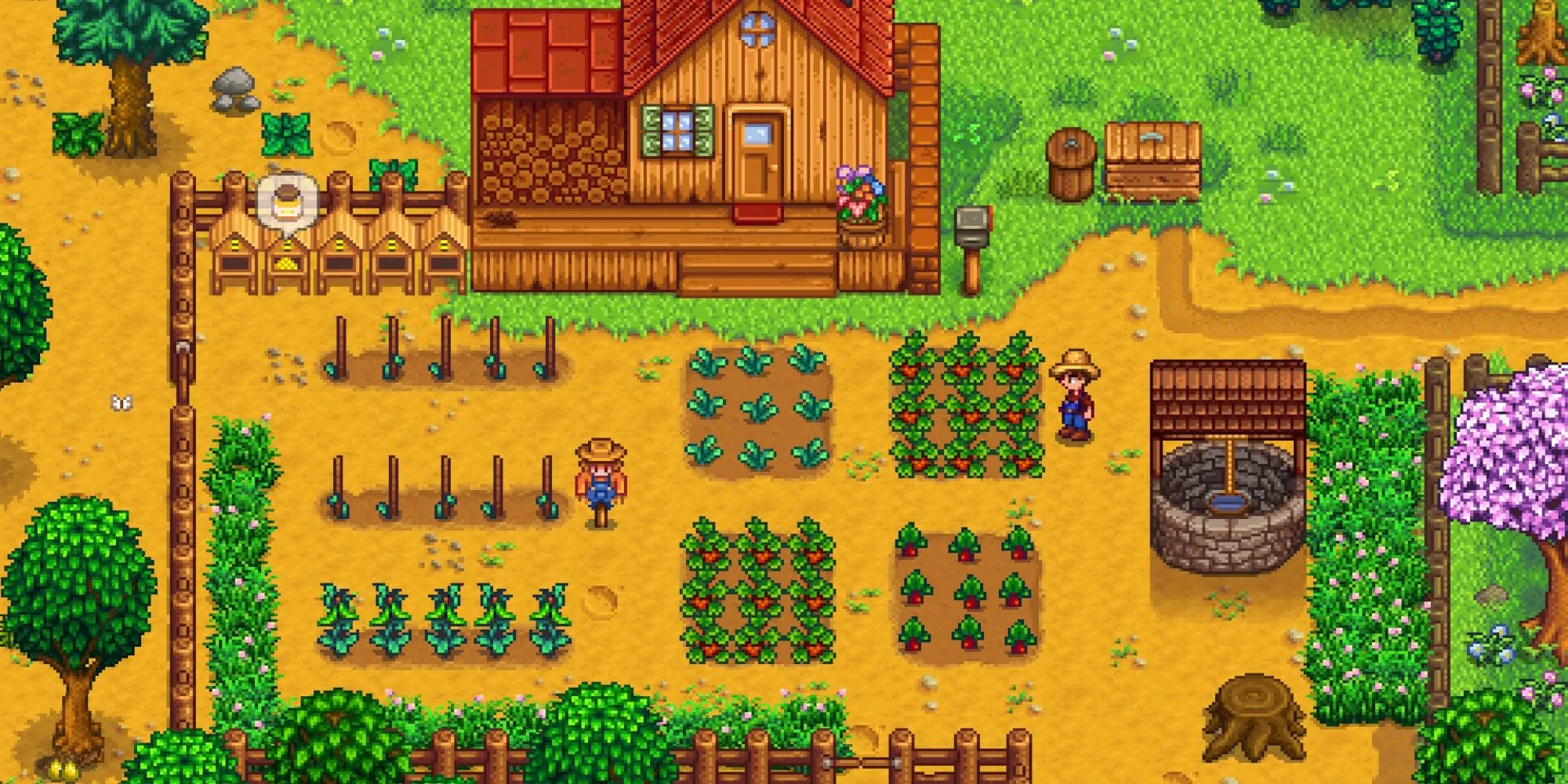 nhân vật người chơi Stardew Valley đứng trước hang động đầu lâu hiểm trở