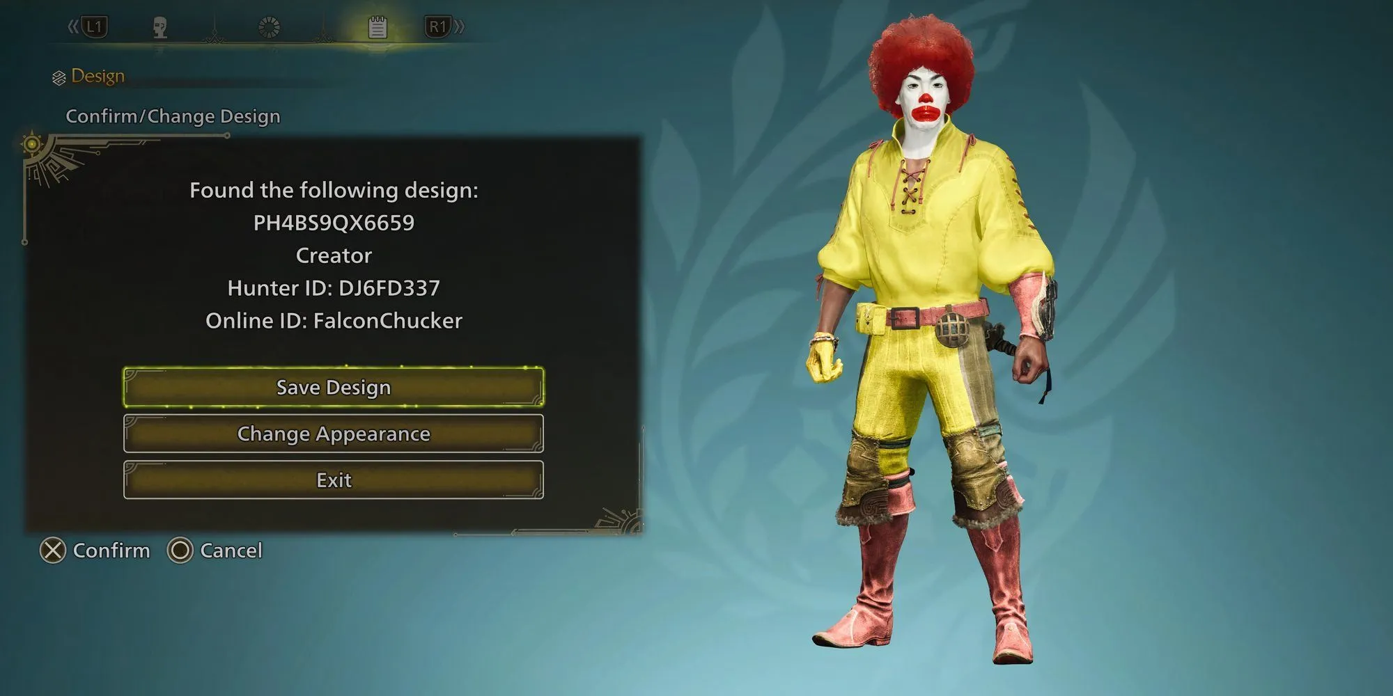 Nhân vật Ronald McDonald được tái hiện trong Monster Hunter Wilds với mái tóc đỏ đặc trưng