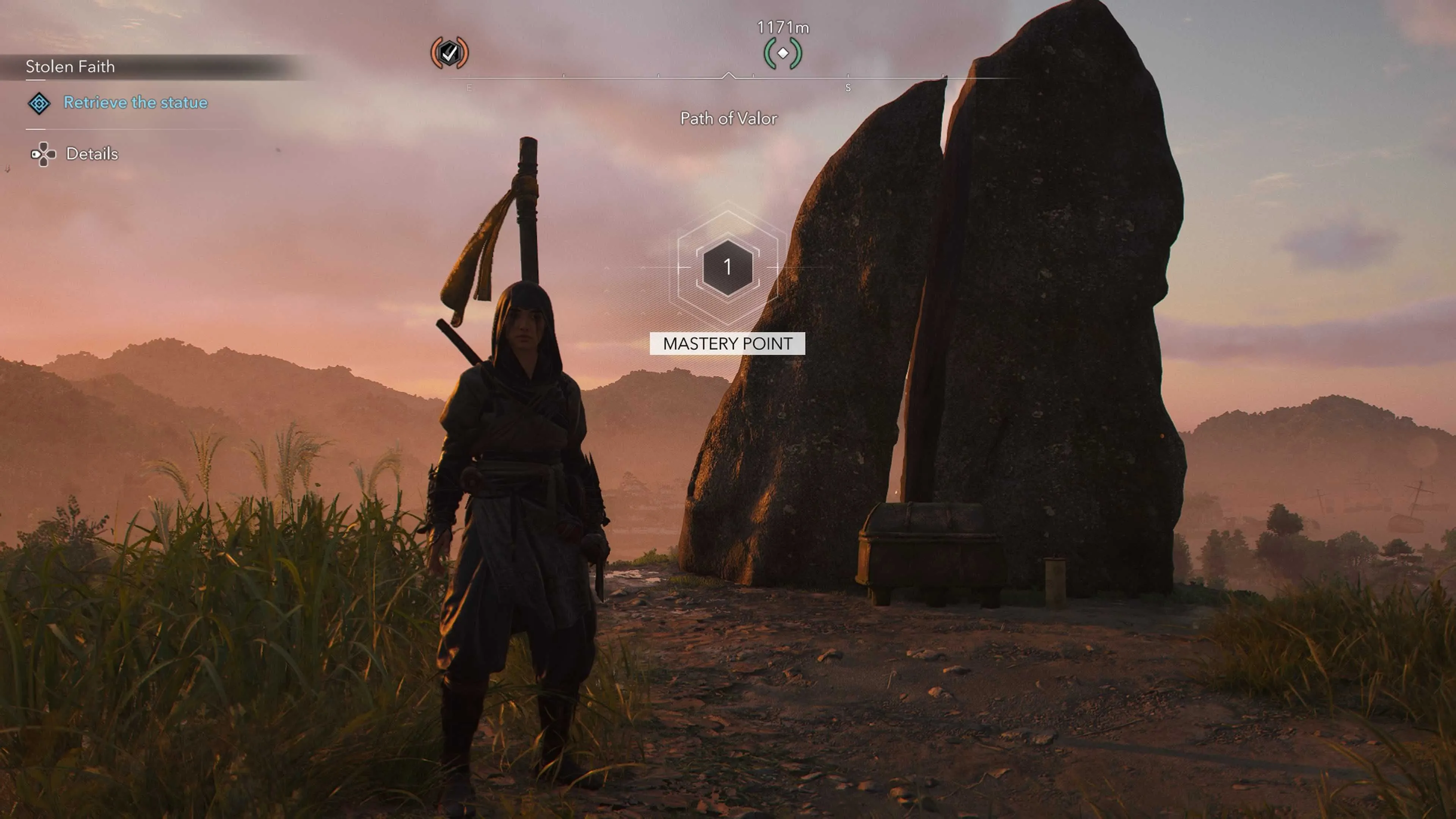 Nhân vật thực hiện kỹ năng parkour trên Con Đường Dũng Cảm đầy thử thách trong Assassin's Creed Shadows