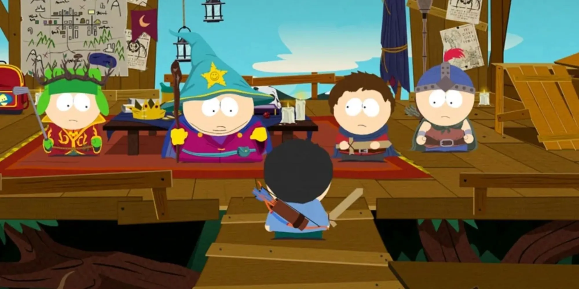 Nhóm nhân vật chính của South Park tụ tập trong The Stick of Truth