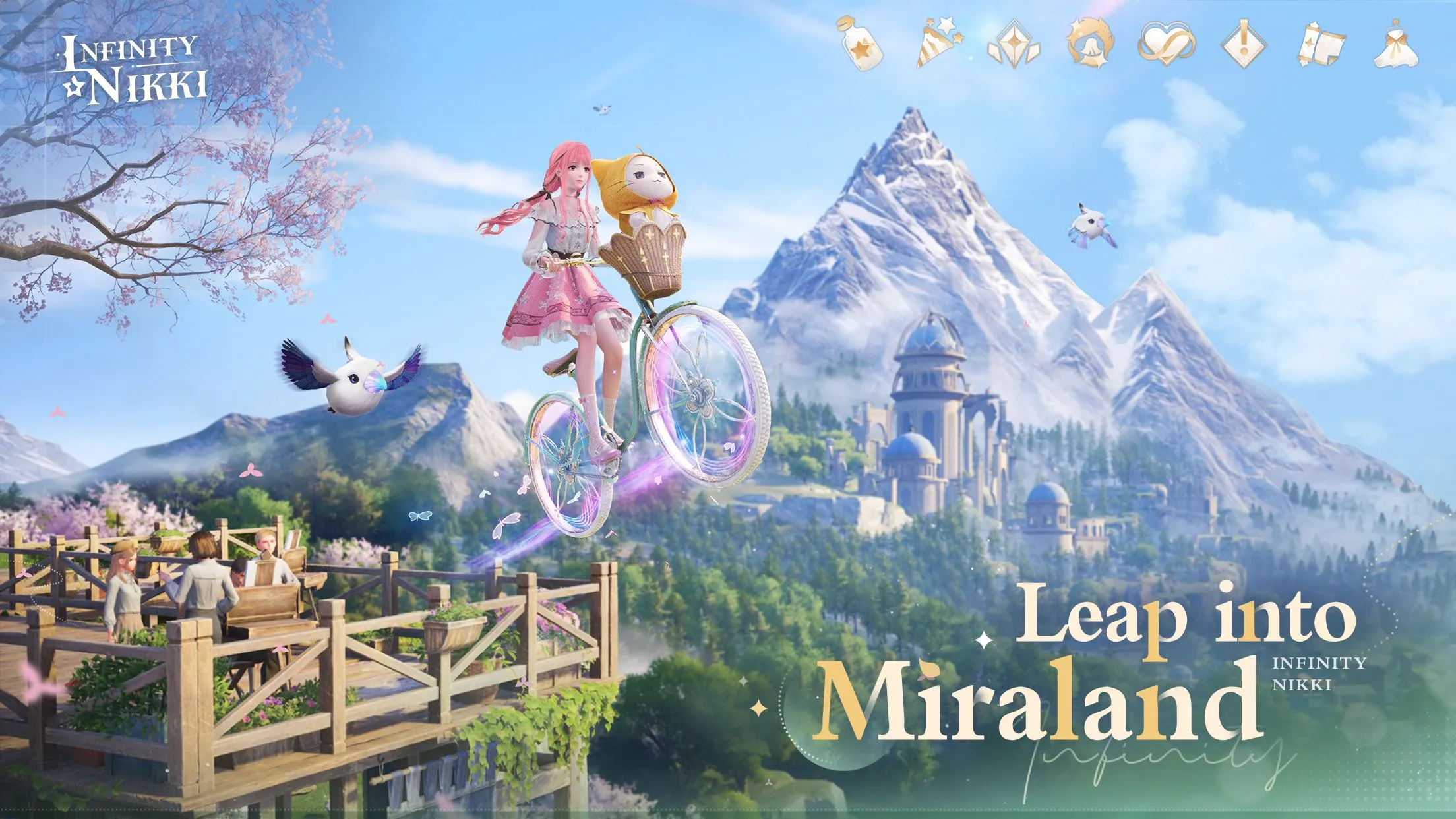 Nikki sử dụng khả năng bay lượn đặc biệt trong thế giới rộng lớn của Infinity Nikki.