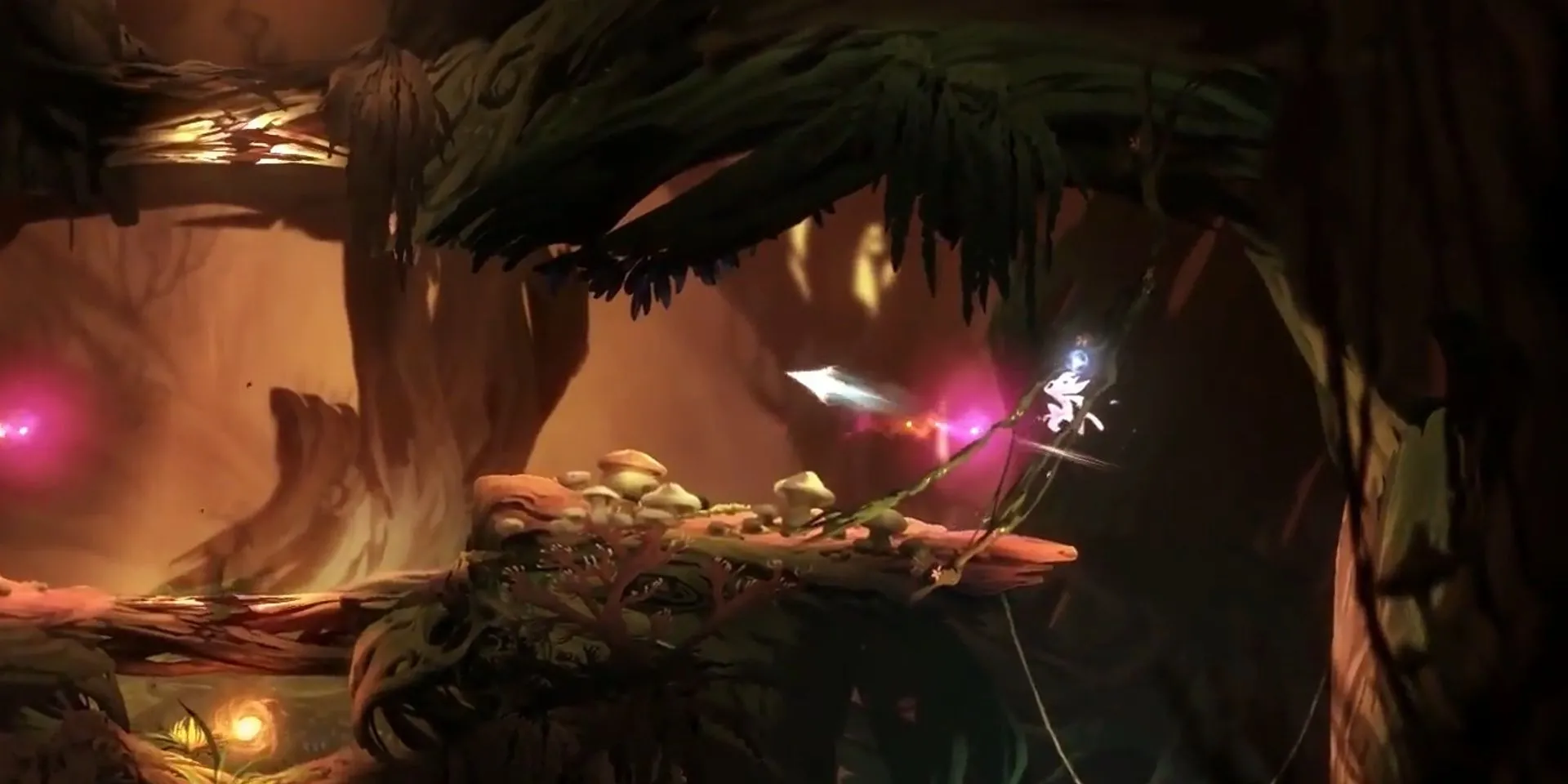 Ori chuẩn bị thực hiện Bash trong Ori and the Blind Forest