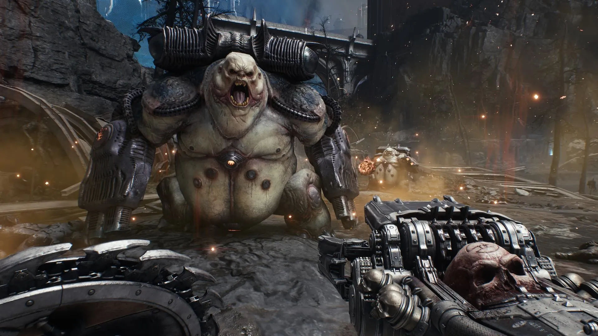 Quái vật Mancubus trong game DOOM The Dark Ages