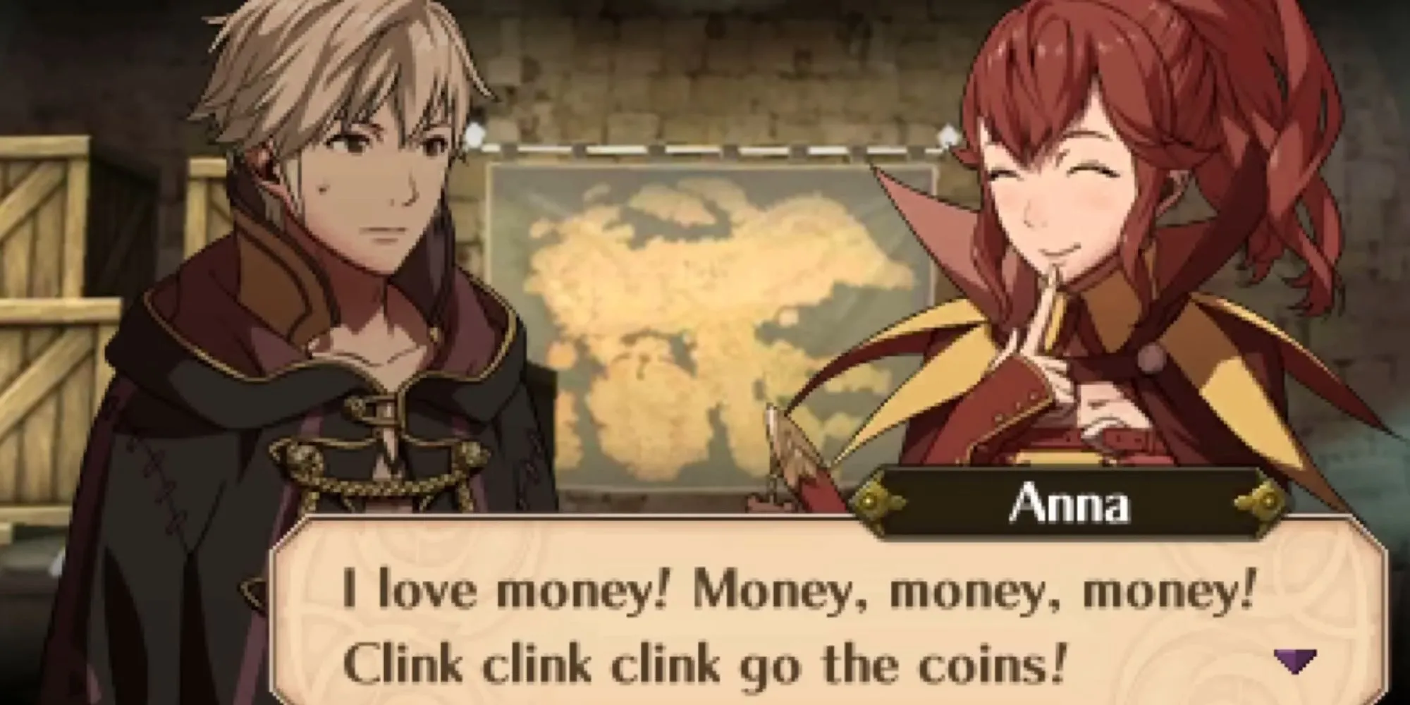 Robin và Chrom trong một đoạn hội thoại hỗ trợ của Fire Emblem Awakening