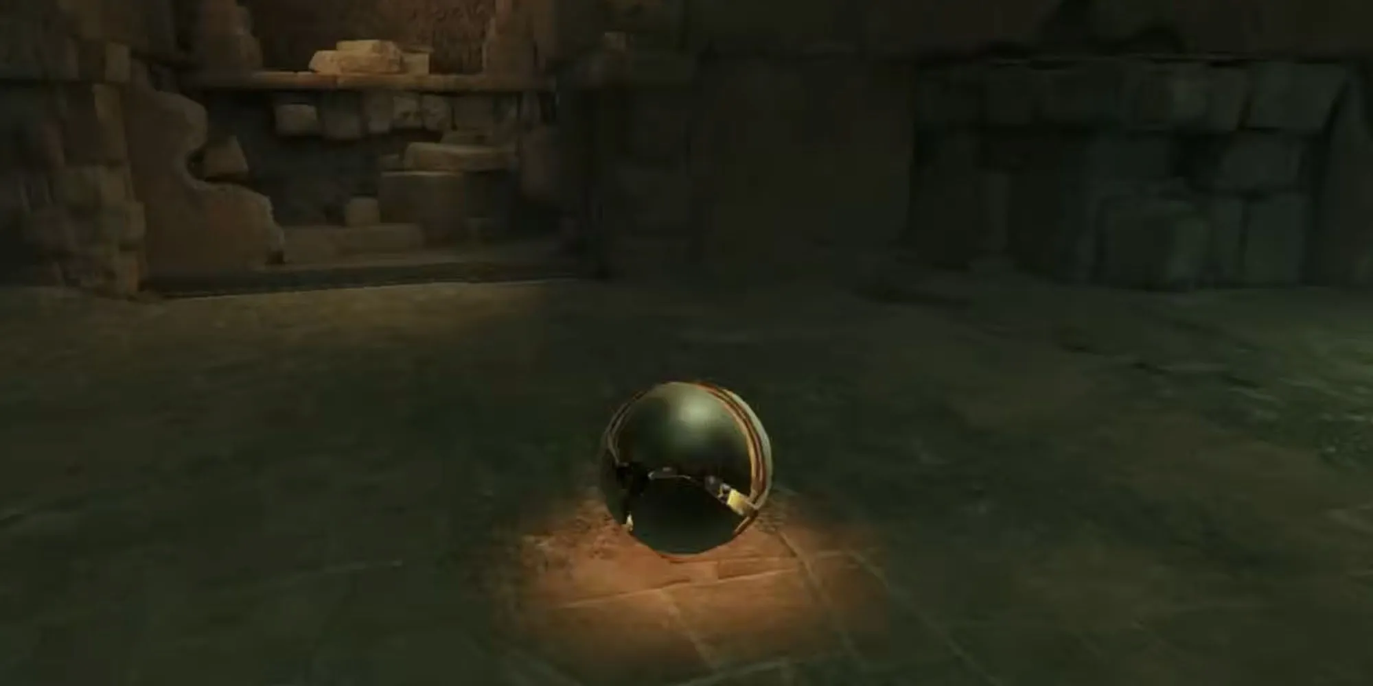 Samus ở dạng Morph Ball trong Metroid Prime Remastered, một nâng cấp biểu tượng của series