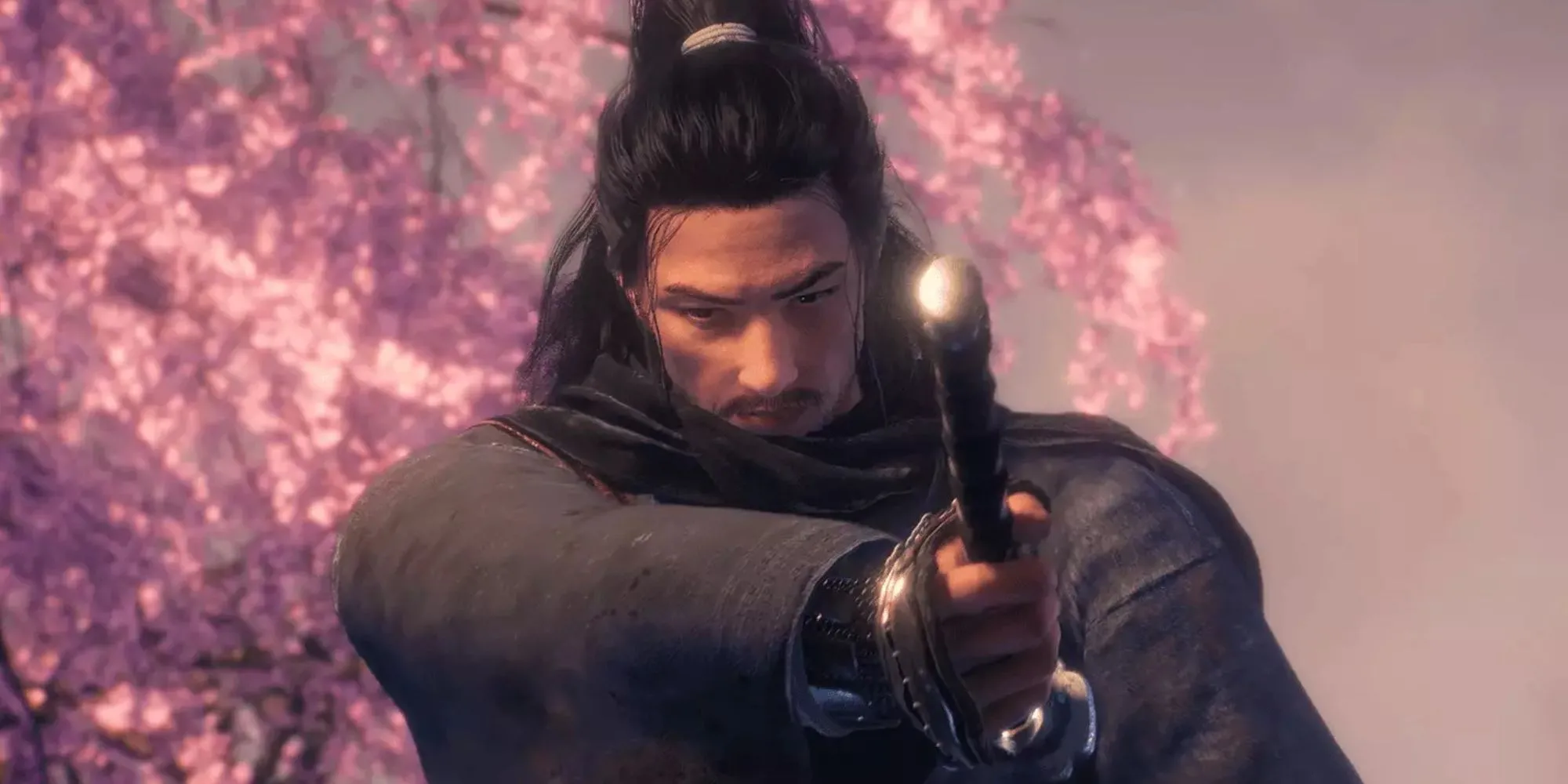 Screenshot Rise of the Ronin với cảnh hoa anh đào tuyệt đẹp bị ảnh hưởng bởi lỗi game