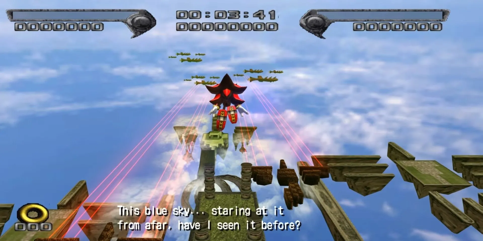 Shadow trong khu vực đầu màn Sky Troops của Shadow The Hedgehog