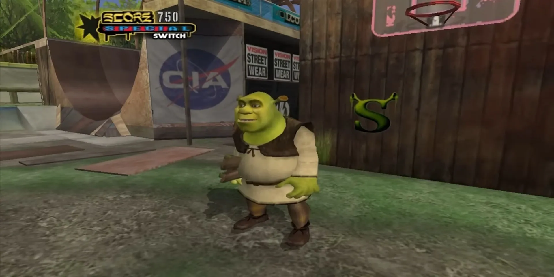 Shrek trượt ván tại Skatopia trong game Tony Hawk's Underground 2
