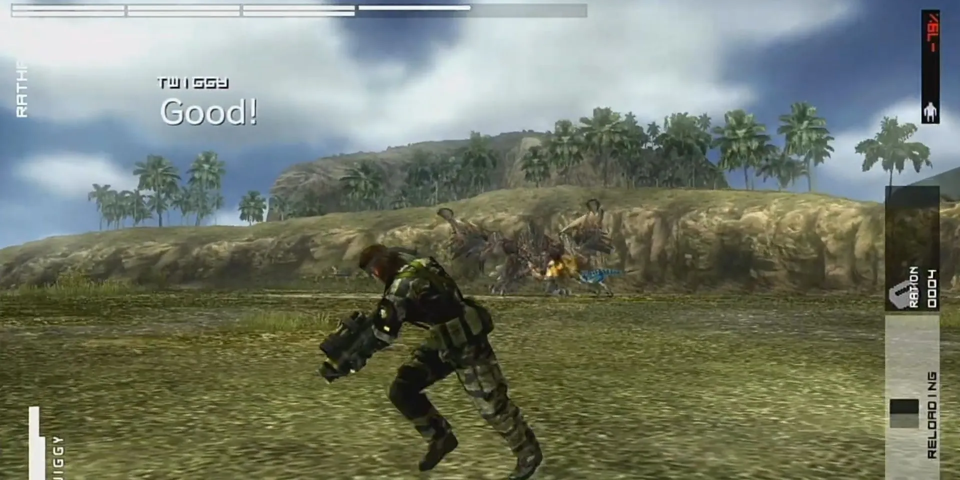 Snake chiến đấu Rathalos trong Metal Gear Solid: Peace Walker