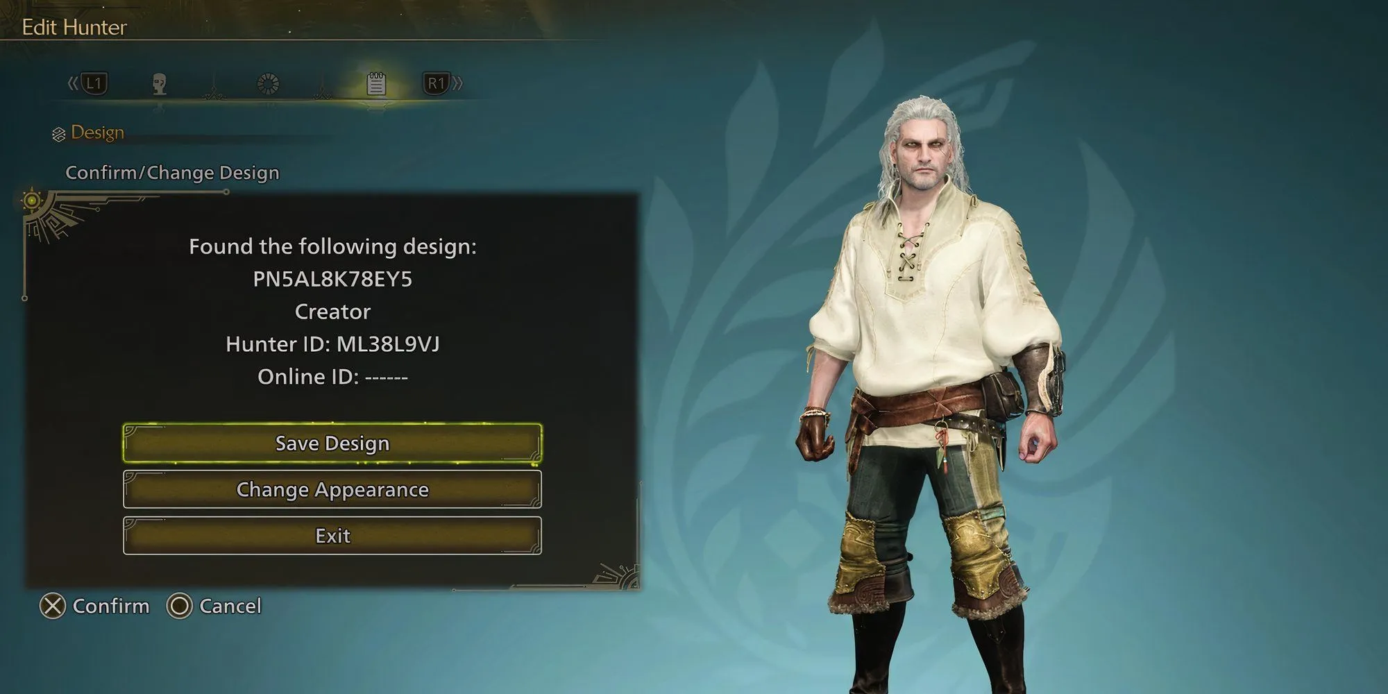 Tạo hình Geralt xứ Rivia từ The Witcher trong Monster Hunter Wilds với các chi tiết đặc trưng