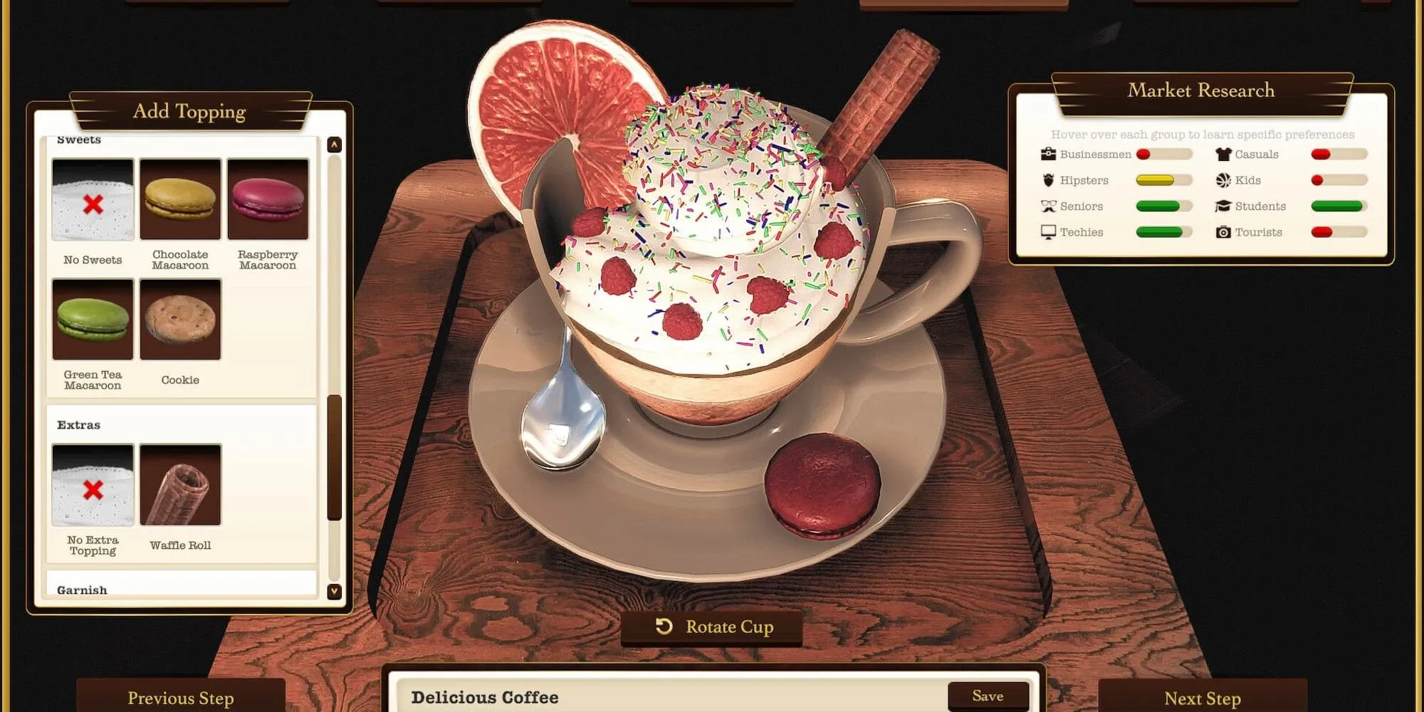 Tạo món cà phê đặc biệt trong Espresso Tycoon