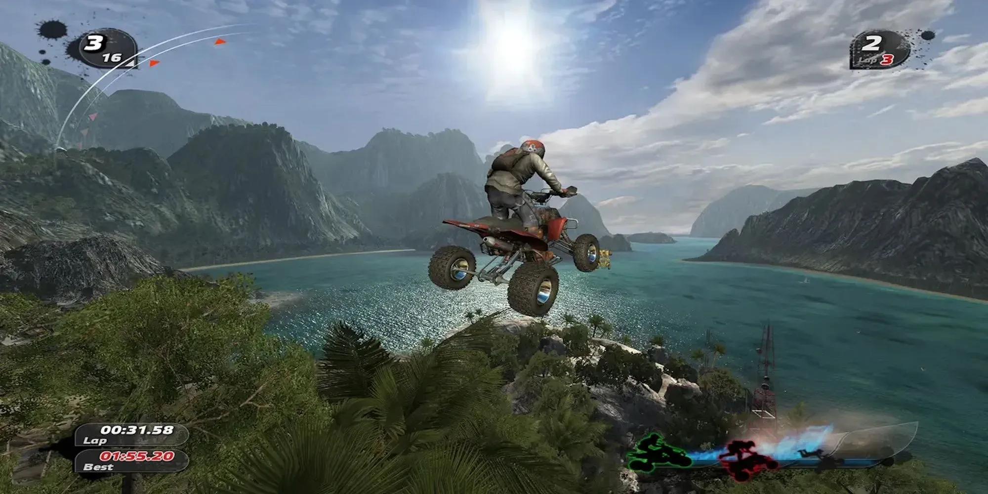 Tay đua ATV thực hiện kỹ thuật trên không trong game Pure