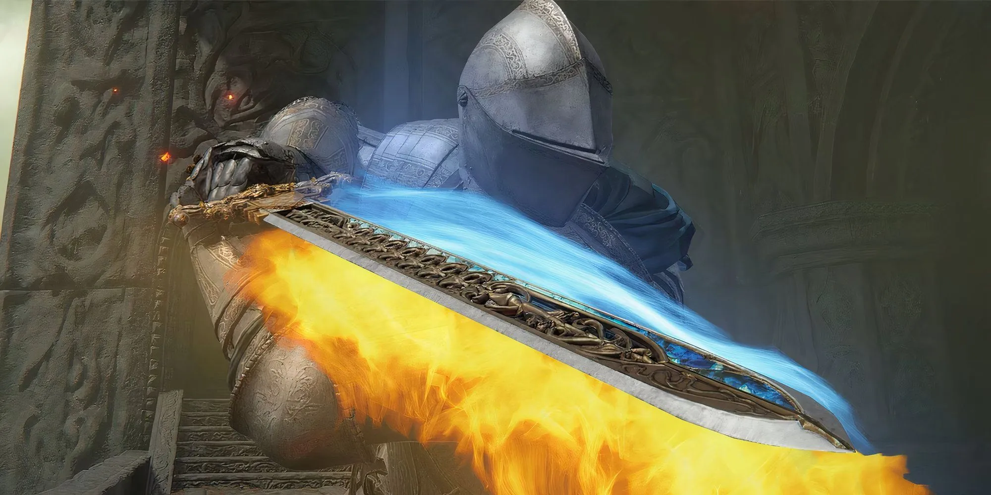 Thanh Sword of Night and Flame trong Elden Ring, một trong những vũ khí huyền thoại