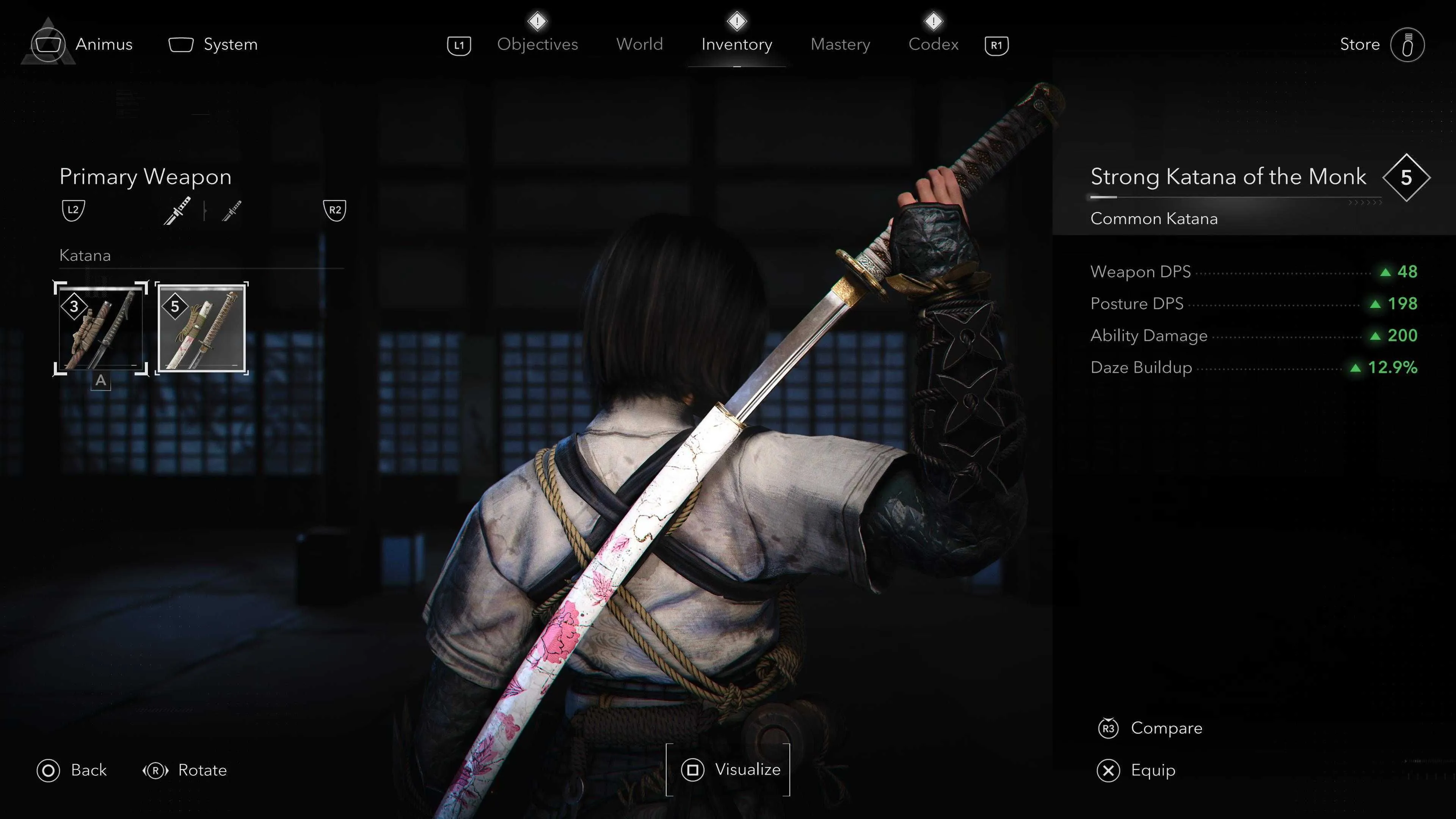 Thay đổi trang bị và ngoại hình trong Assassin's Creed Shadows