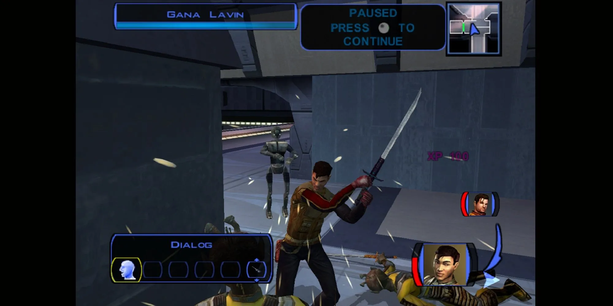 Trận chiến Lightsaber căng thẳng trên một hành tinh trong Star Wars: Knights of the Old Republic, game RPG bán thế giới mở kinh điển