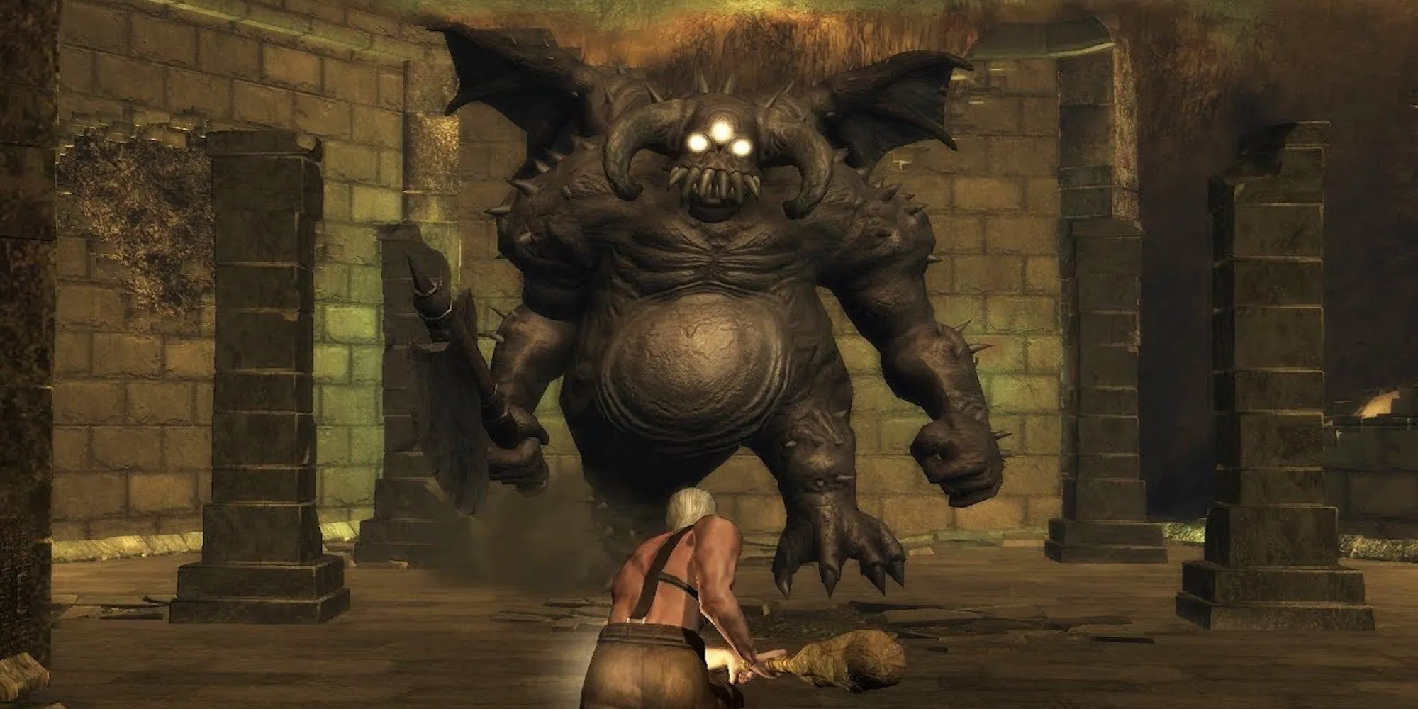 Vanguard trong Demon's Souls với đòn tấn công mạnh mẽ