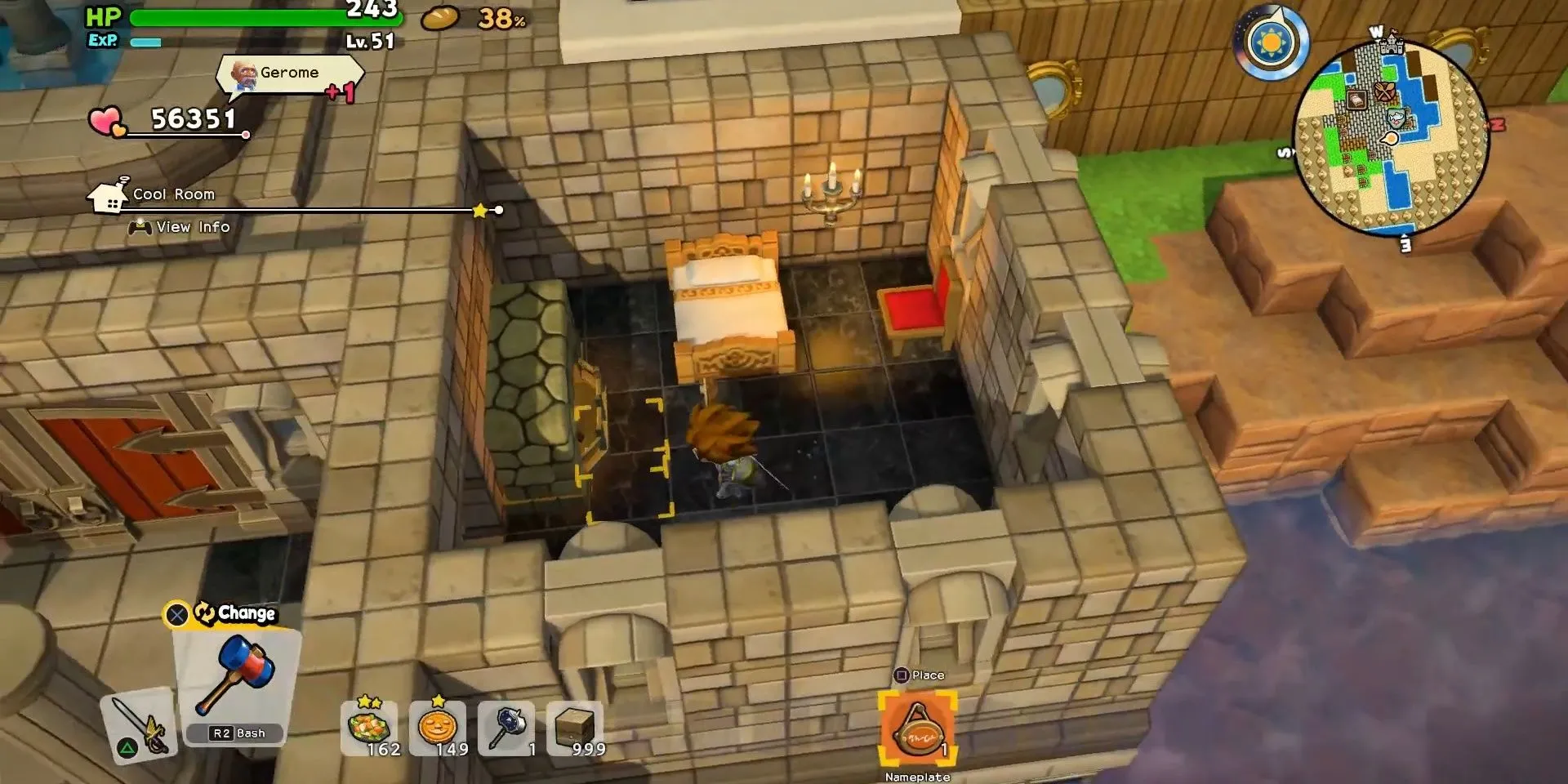Xây dựng một phòng ngủ ấm cúng theo yêu cầu trong Dragon Quest Builders 2