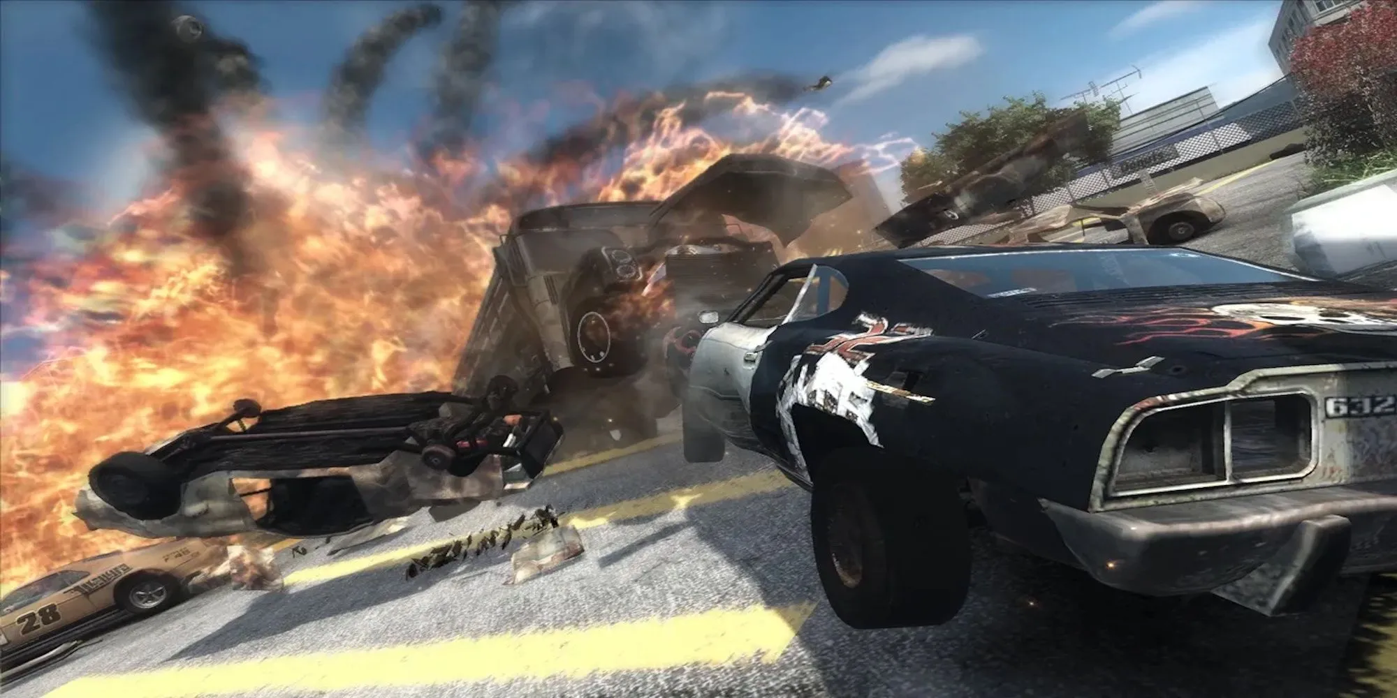 Xe đua bị phá hủy nặng nề trong một cuộc đua của FlatOut Ultimate Carnage