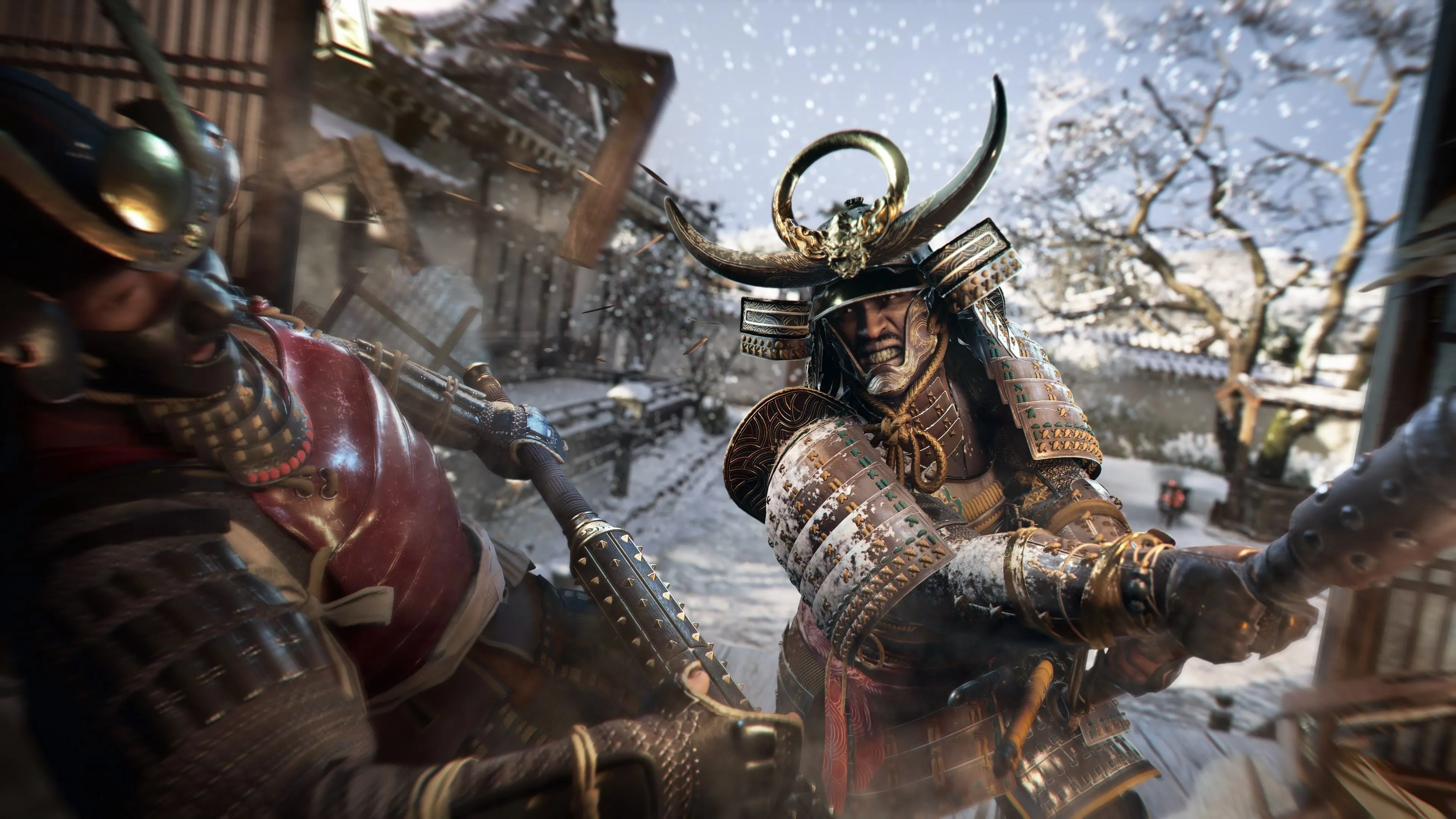 Yasuke chiến đấu với nhiều kẻ thù cùng lúc bằng thanh kanabo trong Assassin's Creed Shadows