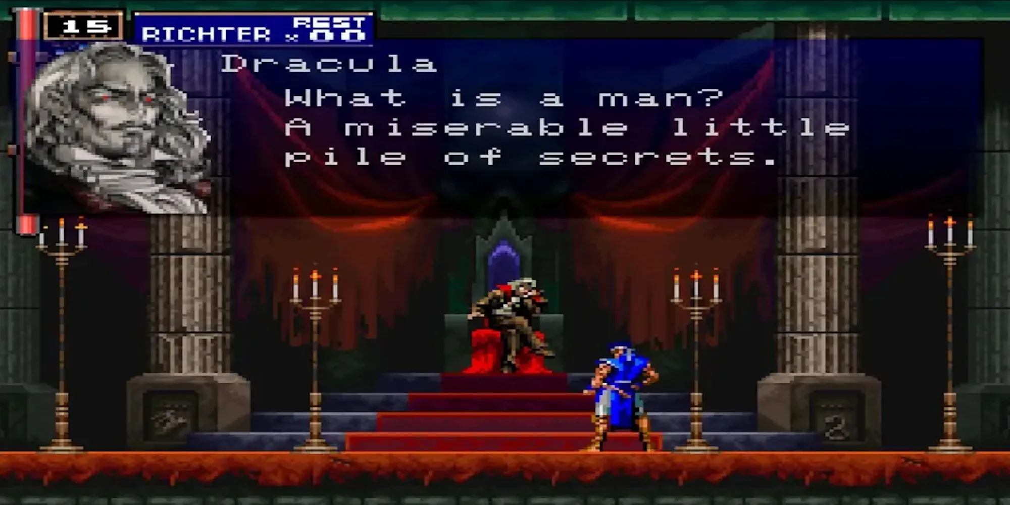 Alucard trong lâu đài ma quái từ Castlevania: Symphony of the Night trên PS1, biểu tượng của thể loại Metroidvania kinh điển.