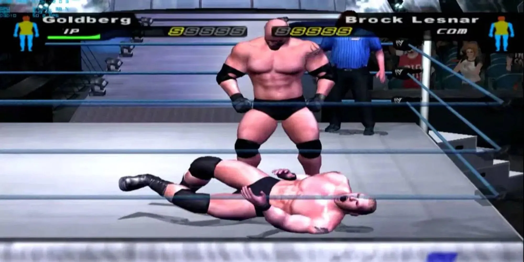 Ảnh bìa hoặc quảng cáo của game đô vật WWE SmackDown Here Comes The Pain trên PS2