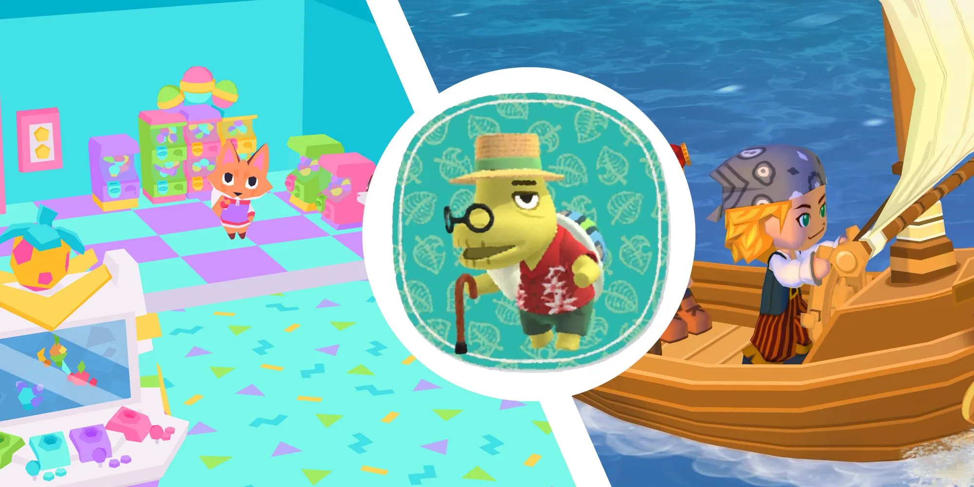 Ảnh thumbnail các game cozy với mini-game: Button City, Animal Crossing và MySims Kingdom
