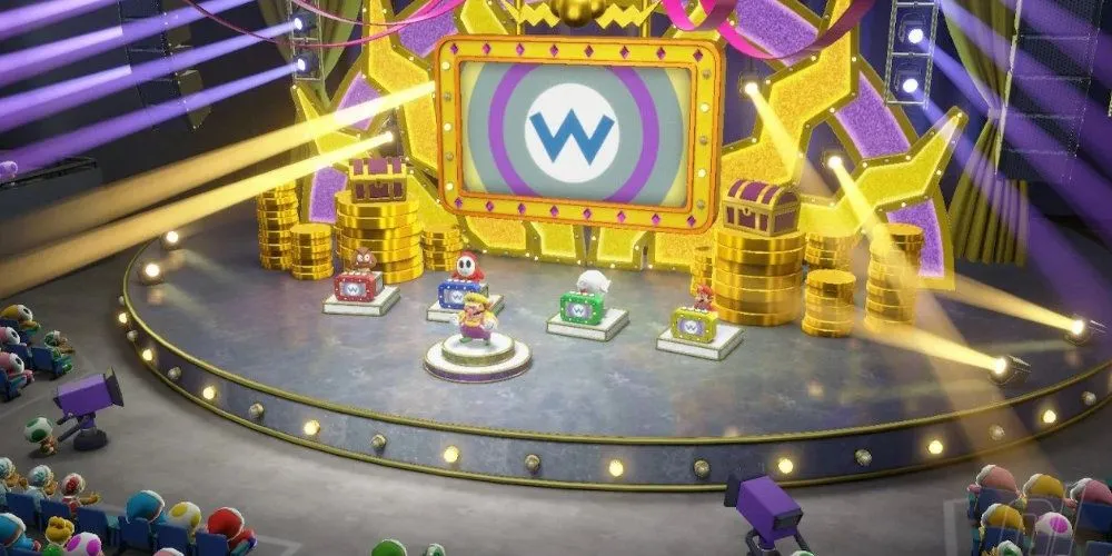 Ảnh Wario đang chơi Super Mario Party Jamboree