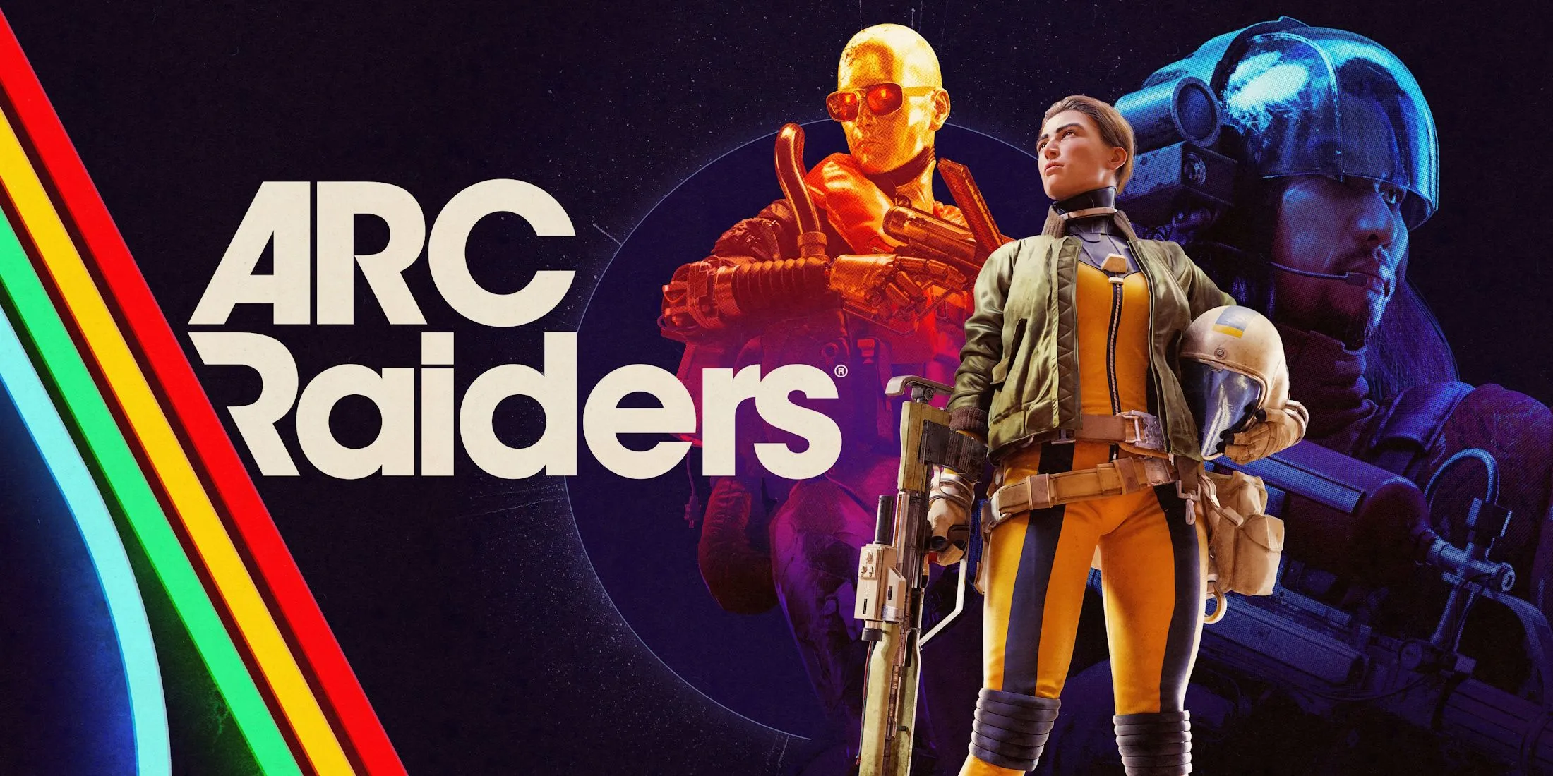 Artwork chính giới thiệu các nhân vật và thế giới của game ARC Raiders