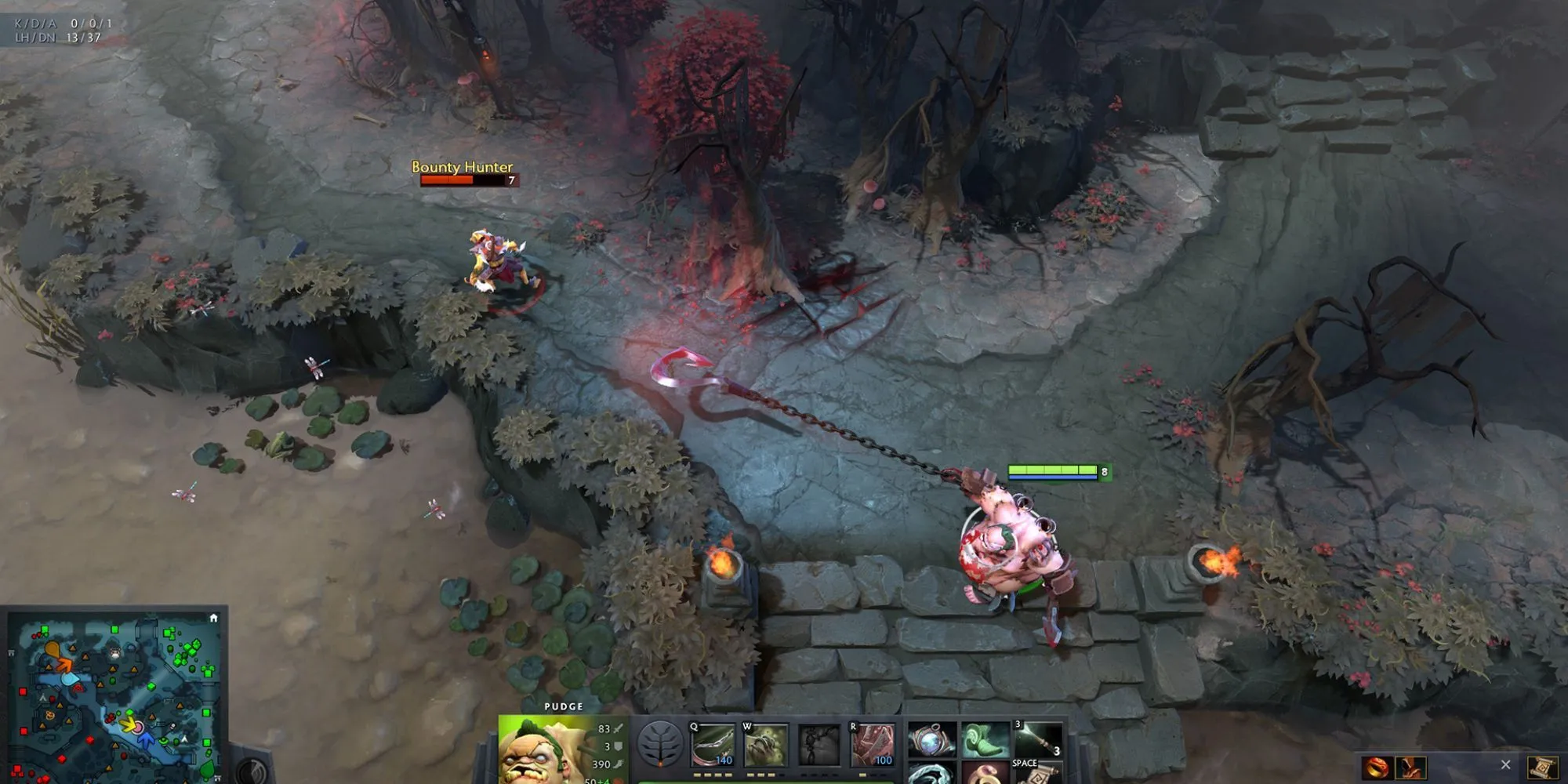 Bản đồ DOTA 2 thể hiện sự khác biệt giữa cảnh ban ngày và ban đêm