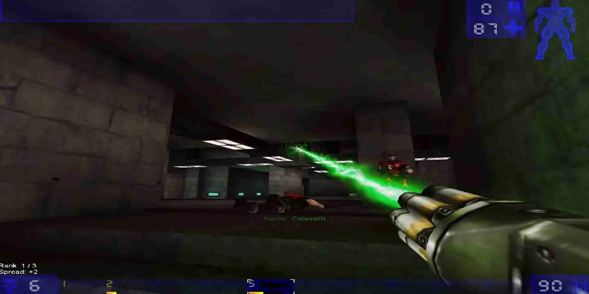 Bản đồ Facing Worlds nổi tiếng trong game bắn súng Unreal Tournament GOTY Edition, thường chơi mode CTF