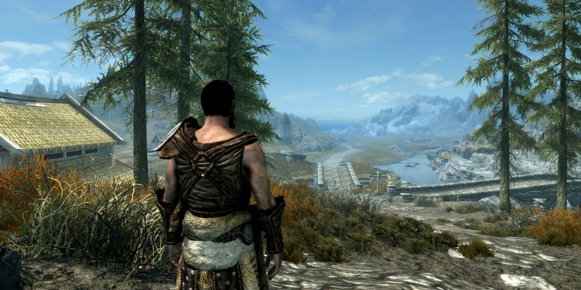 bầu trời đêm ấn tượng với cực quang trong Skyrim