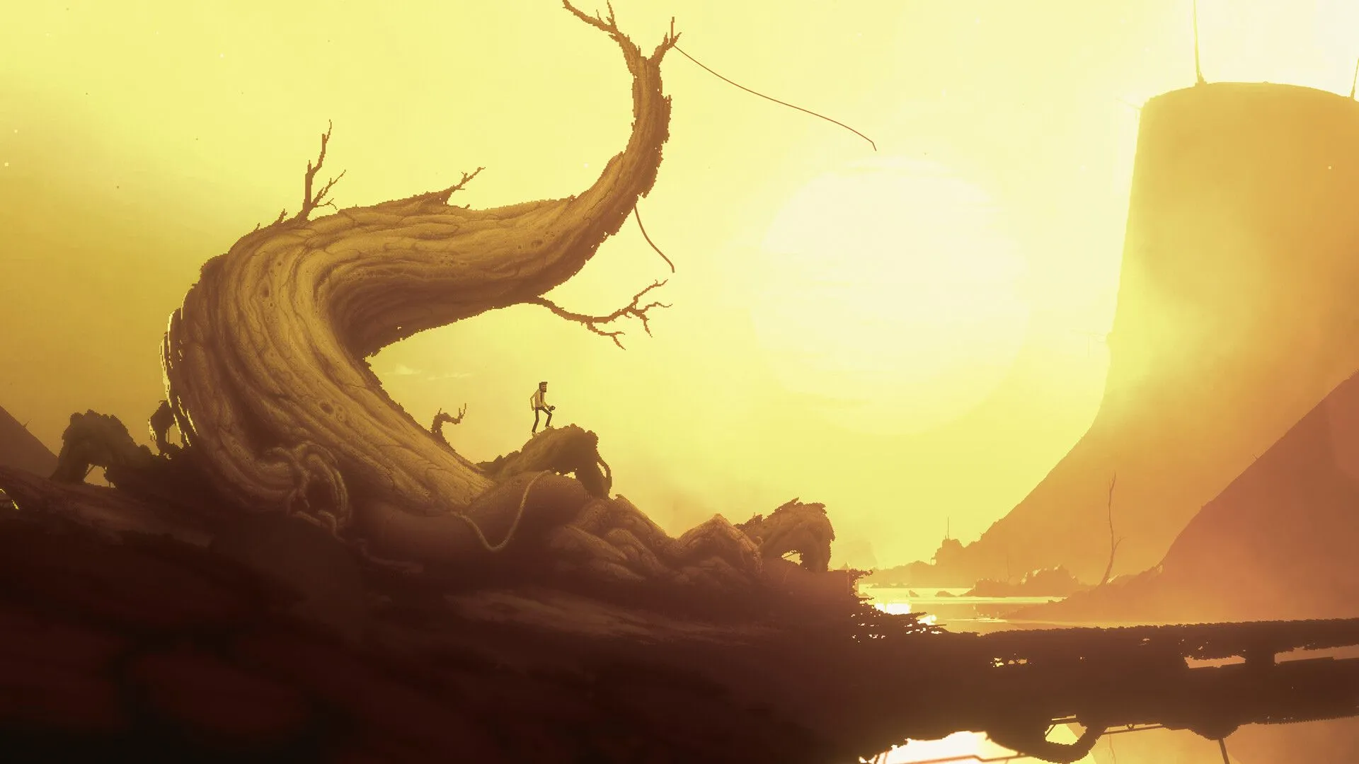 Bionic Bay screenshot game platformer giải đố phong cách u tối