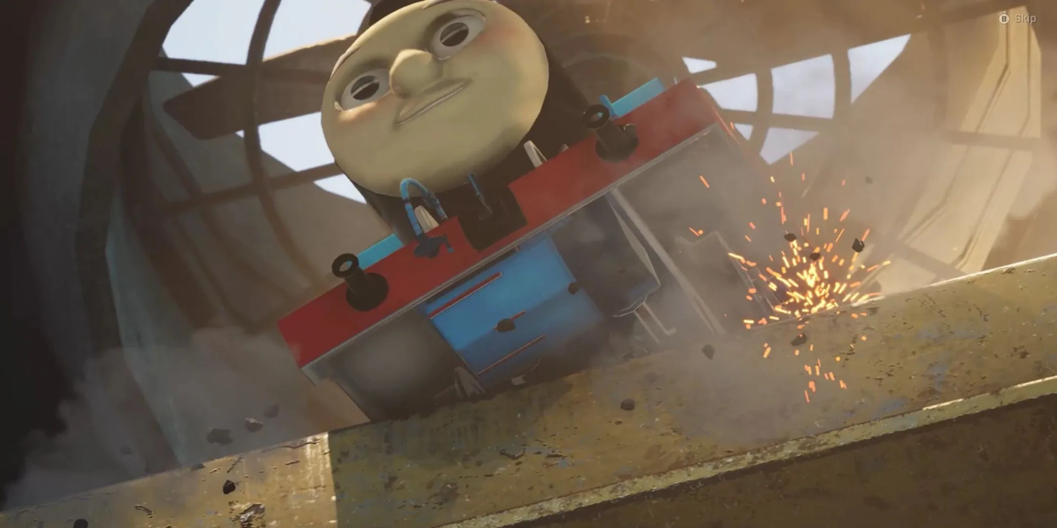 Boss Stalker trong Stellar Blade demo được mod thành Thomas the Tank Engine