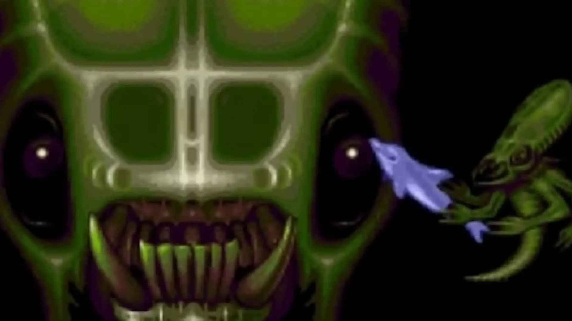 Cá heo Ecco đối đầu trùm Vortex Queen trong Ecco the Dolphin bản gốc trên Sega Genesis