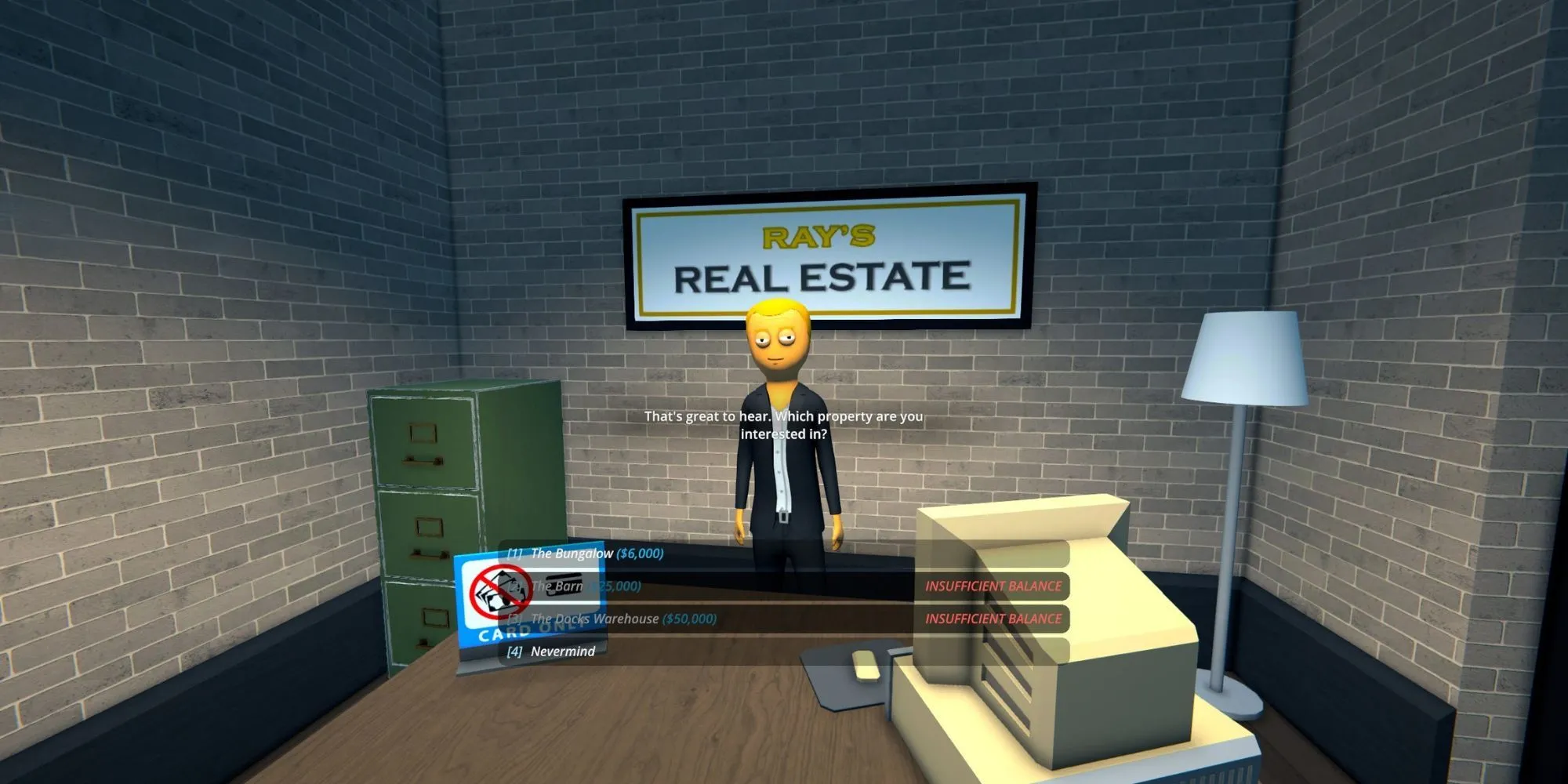 Các bất động sản rao bán tại Ray's Realty trong game Schedule 1