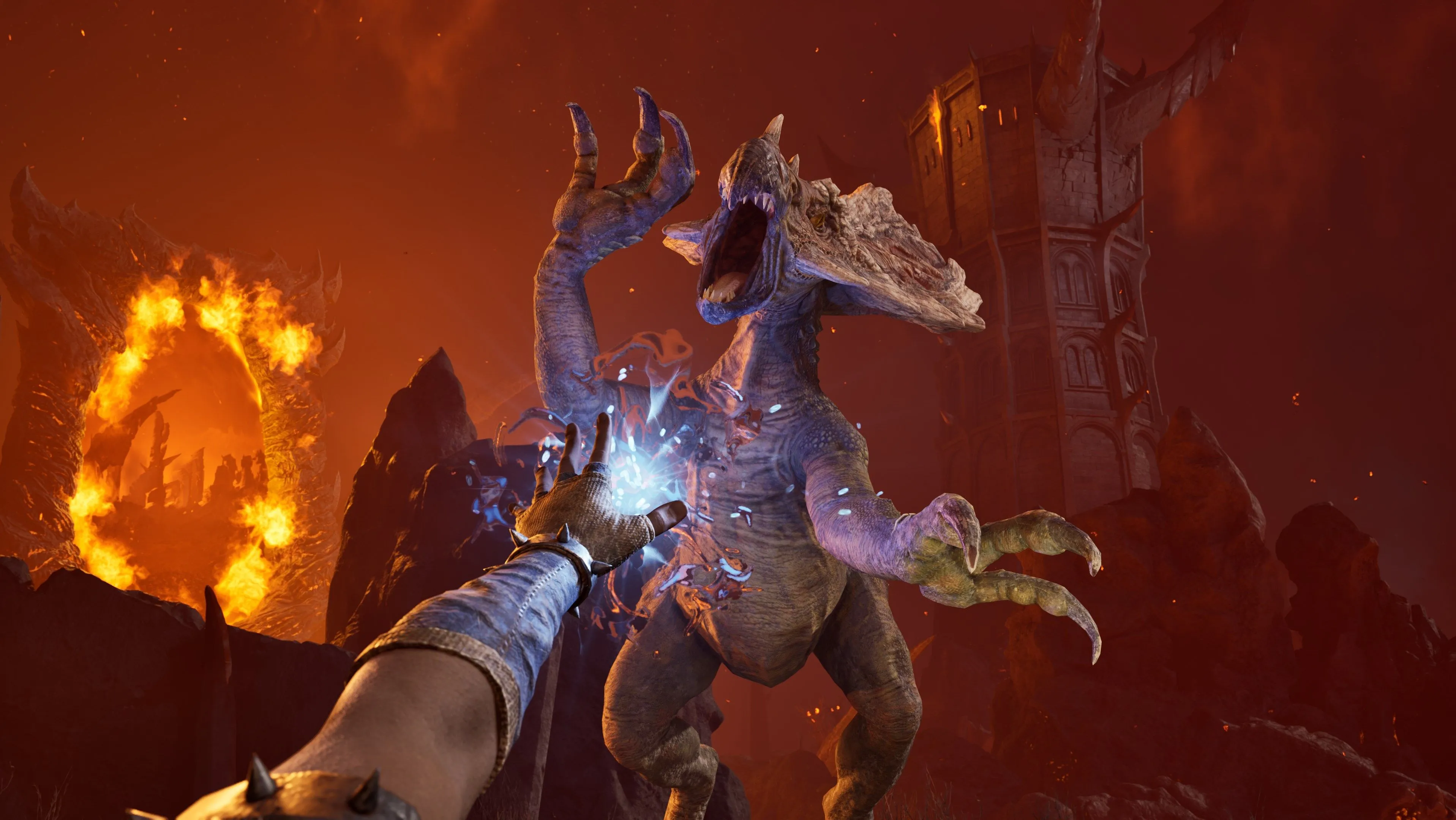 Cảnh chiến đấu dưới hầm ngục trong Oblivion Remastered