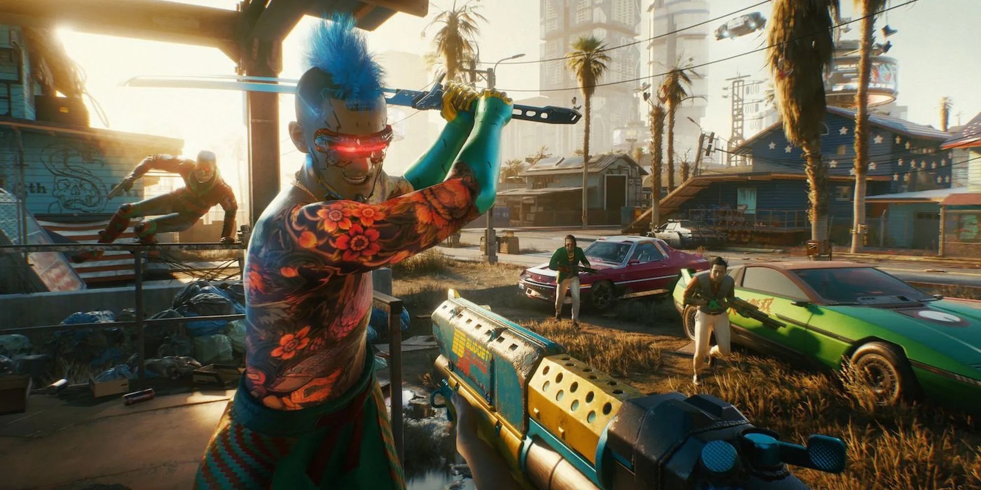 Cảnh hành động và chiến đấu trong game Cyberpunk 2077