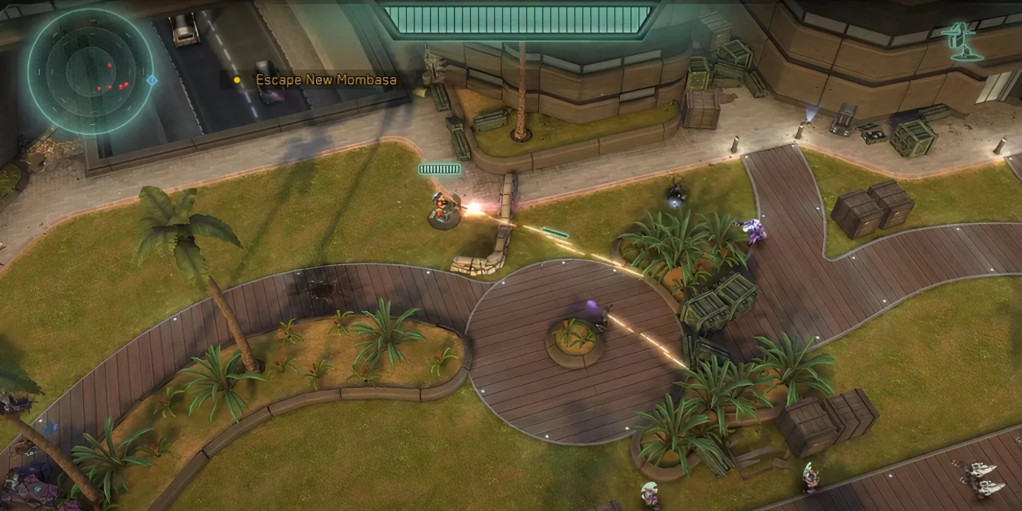 Chiến đấu chống kẻ thù Covenant từ ụ súng máy trong Halo Spartan Strike Nhiệm vụ A-6 Last Exit