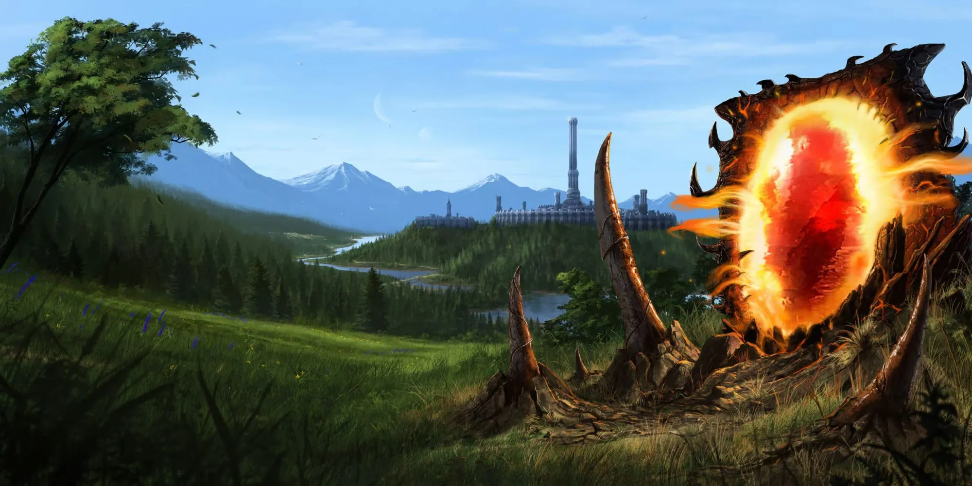 Concept art cổng Oblivion trong Skyblivion, dự án fan được Bethesda ủng hộ