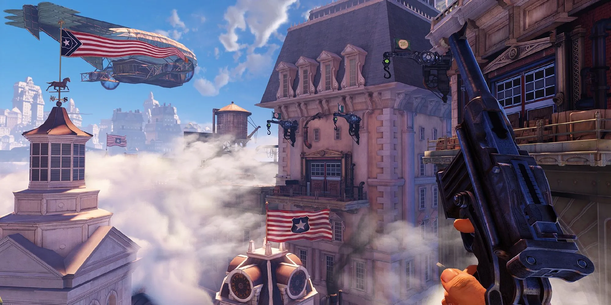 Đi xuyên qua thành phố bay trong BioShock Infinite