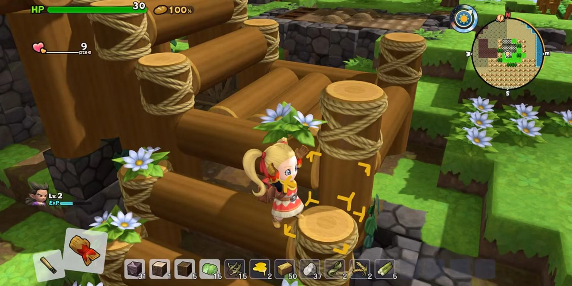 Dragon Quest Builders 2 đặt một khối vuông